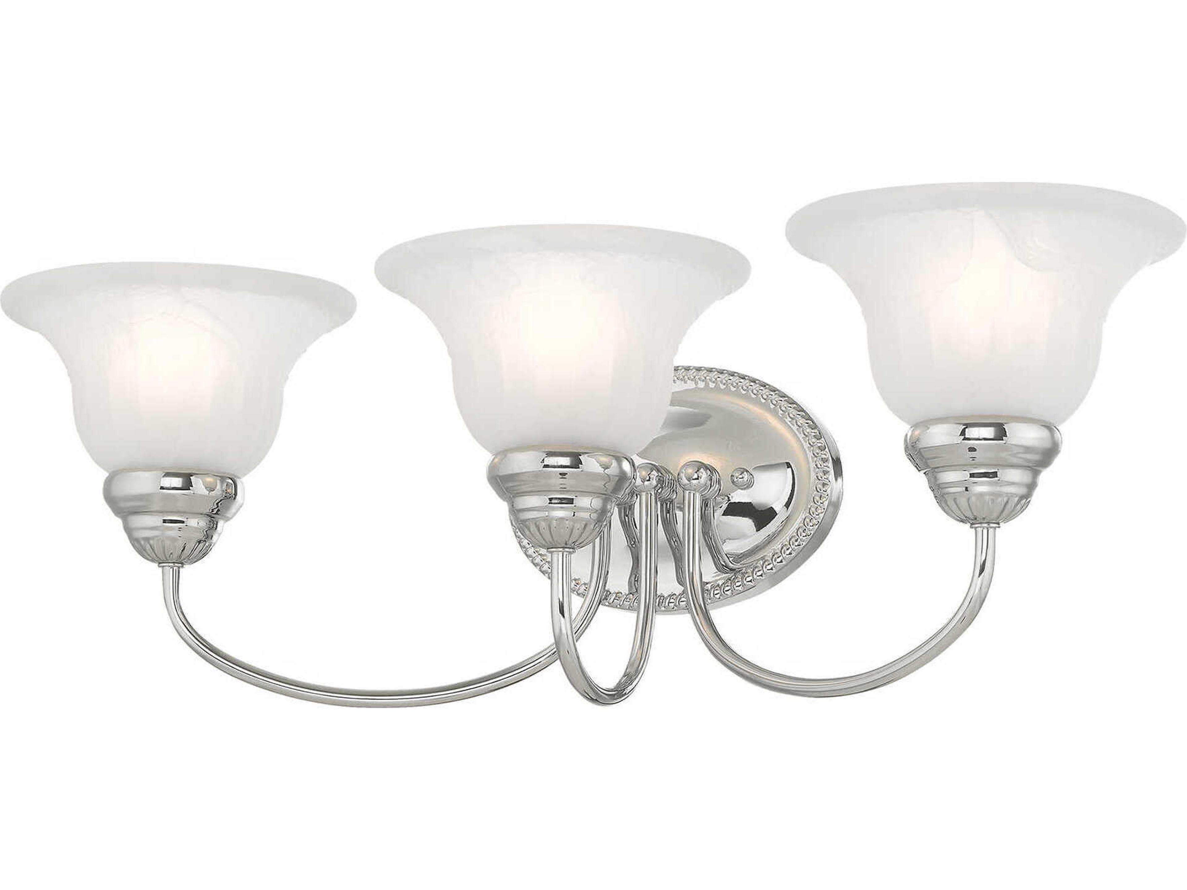Livex Lighting Edgemont 3-Light Polished Chrome Glass Vanity Light