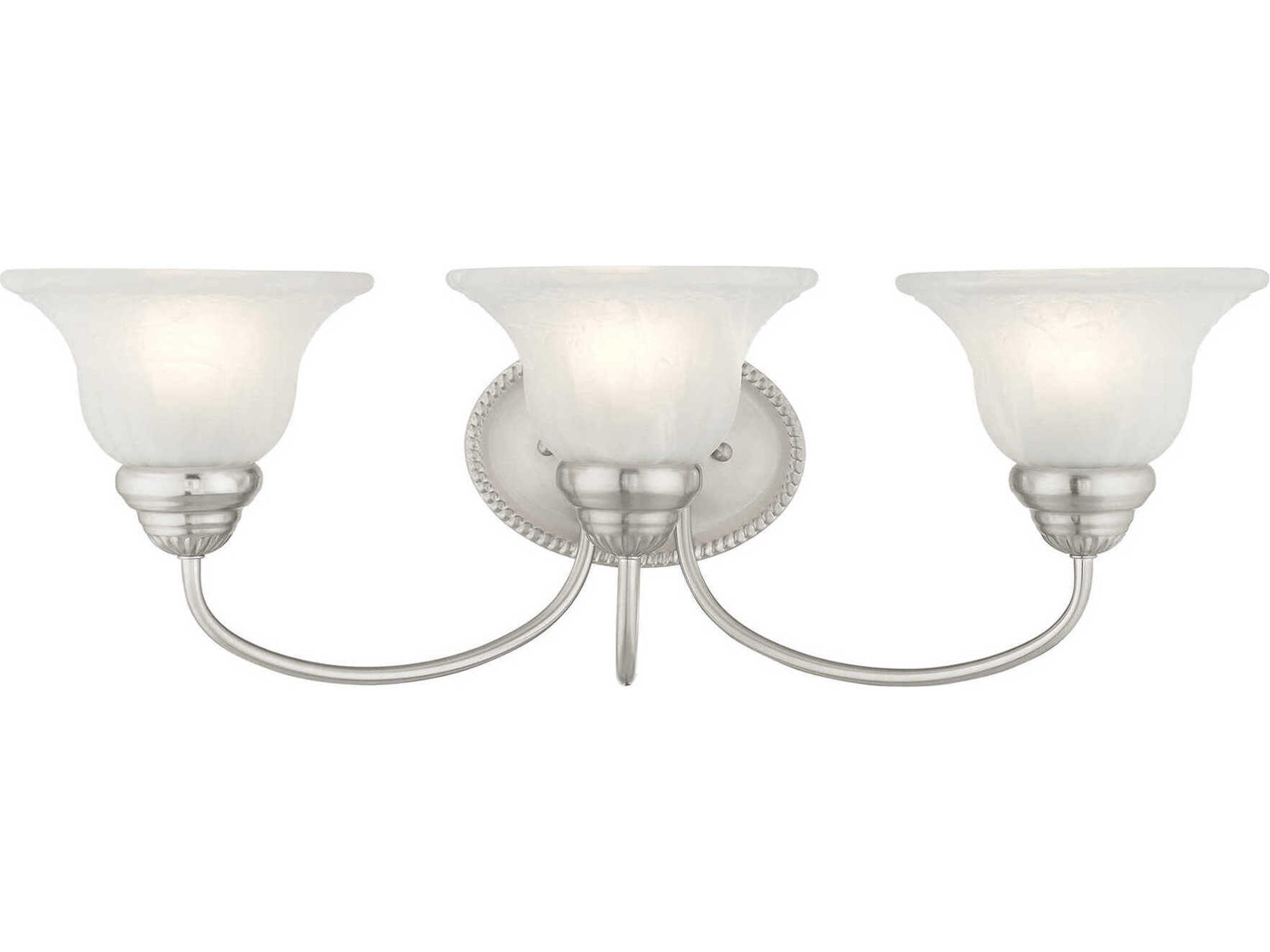 Edgemont 3-Light Brushed Nickel Glass Vanity Light