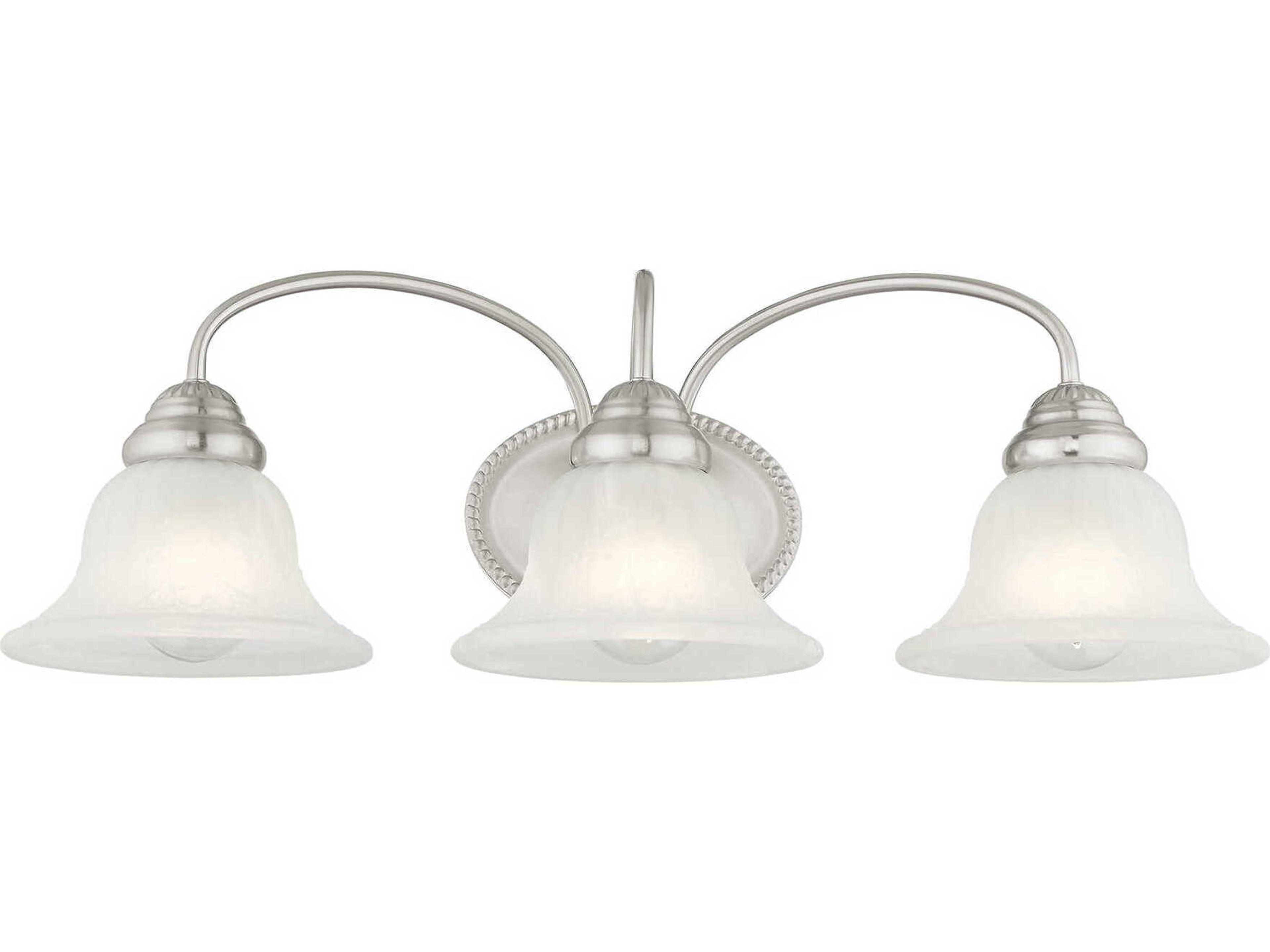 Livex Lighting Edgemont 3-Light Brushed Nickel Glass Vanity Light