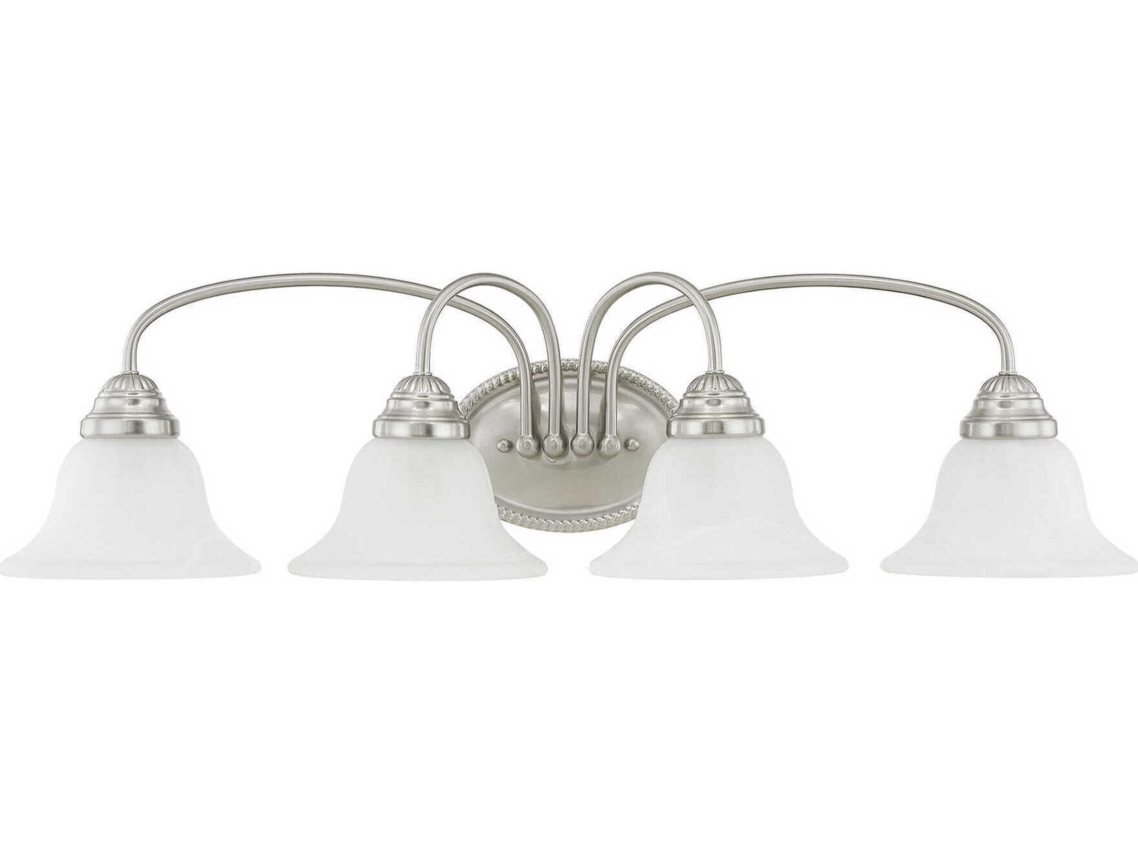 Livex Lighting Edgemont 4-Light Brushed Nickel Glass Vanity Light