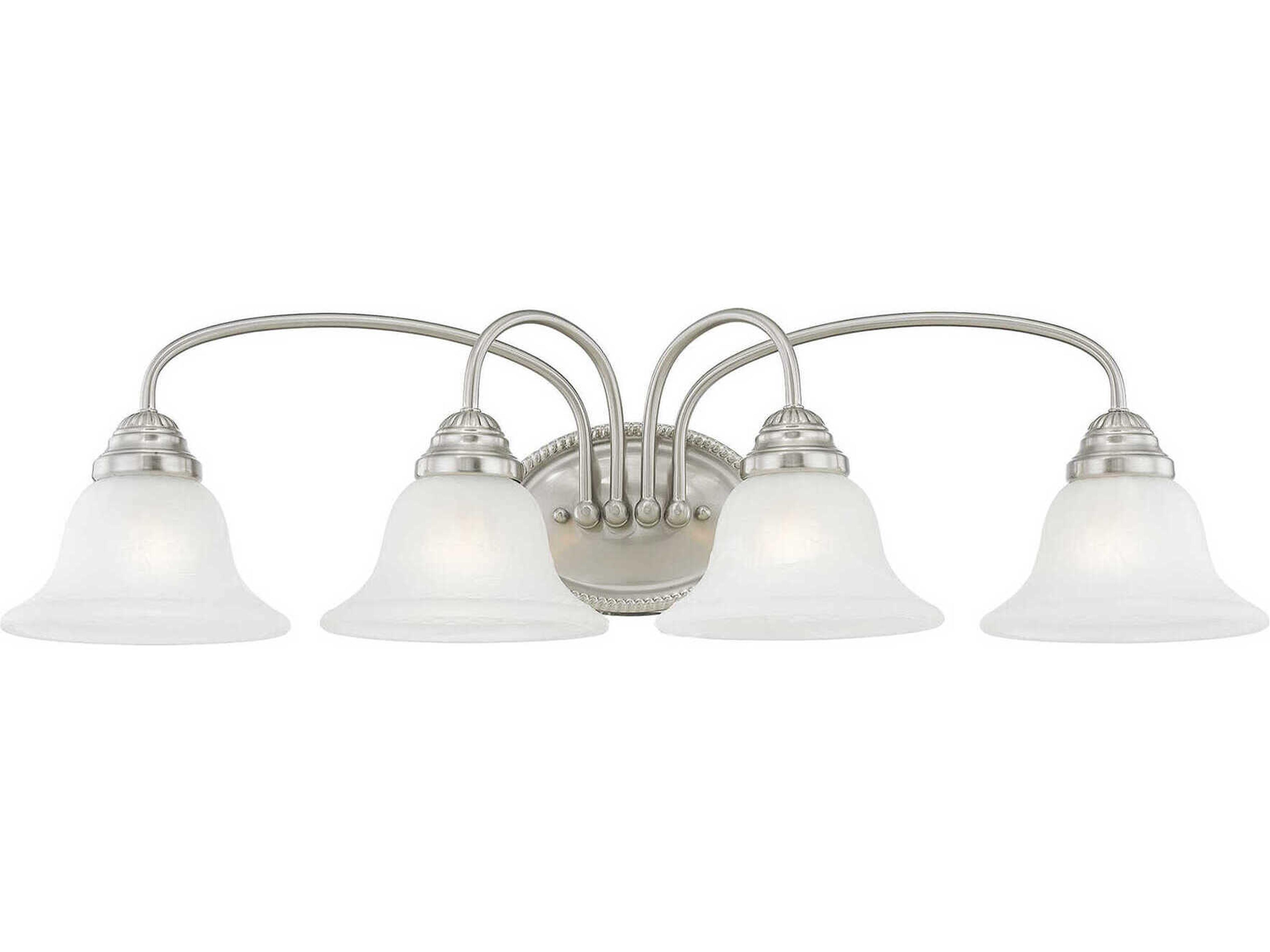 Livex Lighting Edgemont 4-Light Brushed Nickel Glass Vanity Light