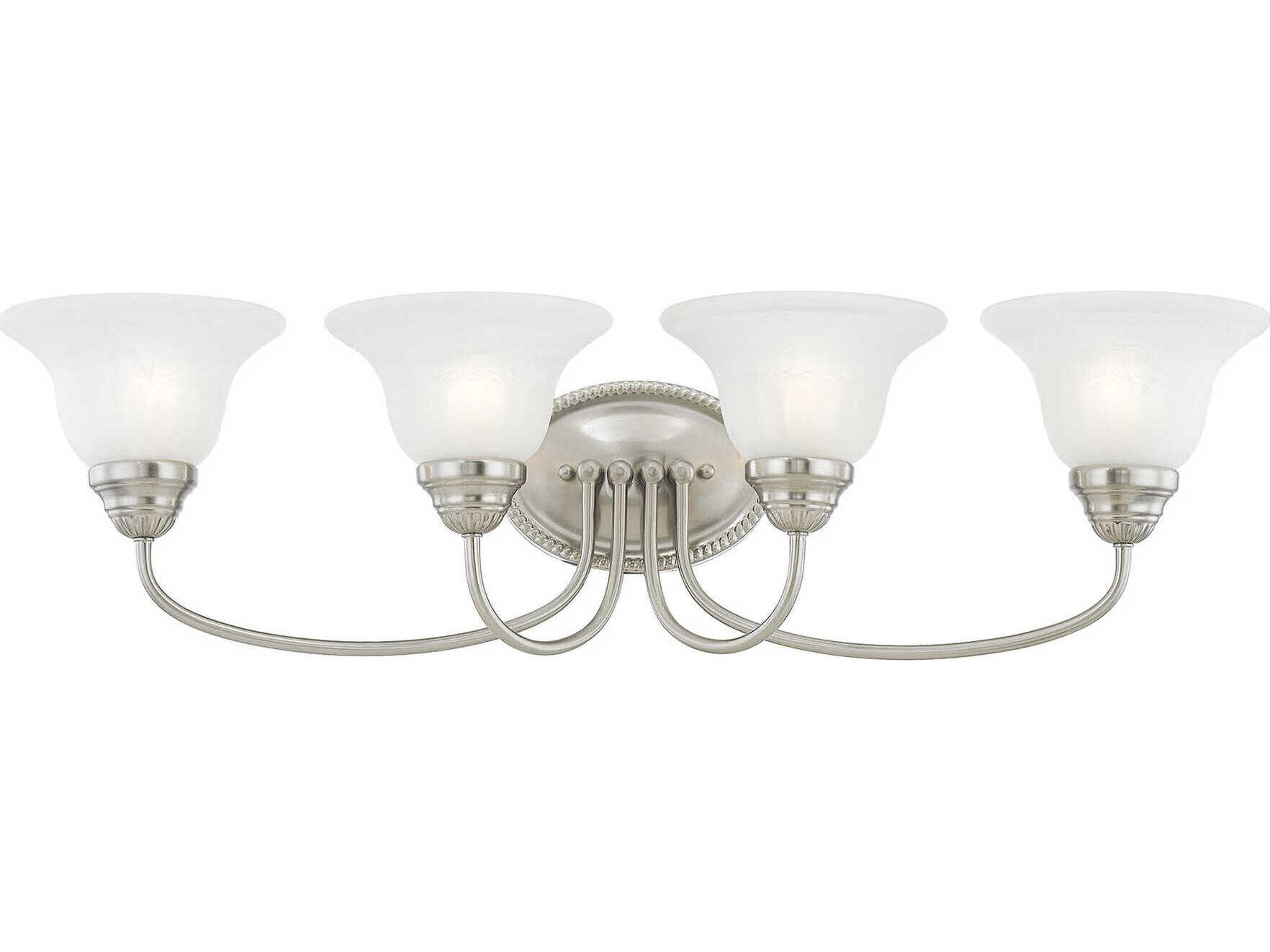 Livex Lighting Edgemont 4-Light Brushed Nickel Glass Vanity Light