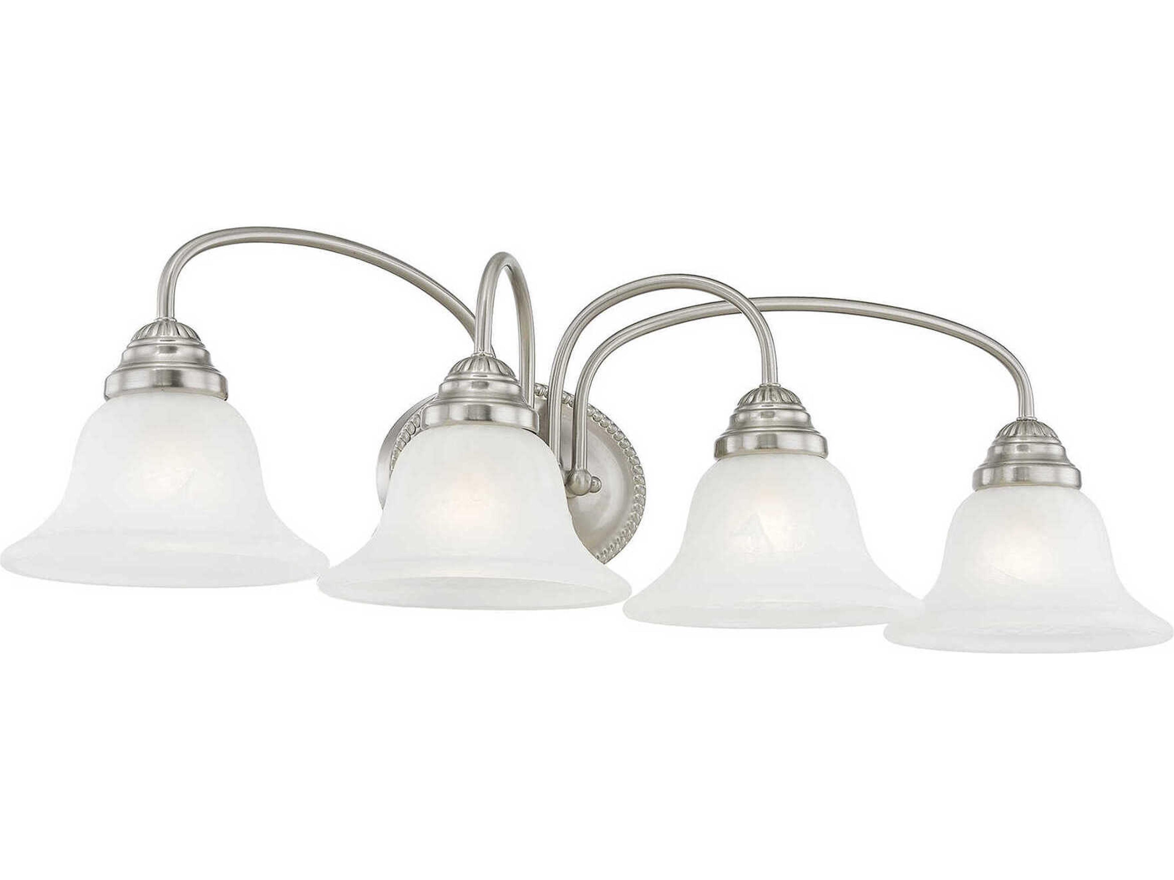 Livex Lighting Edgemont 4-Light Brushed Nickel Glass Vanity Light