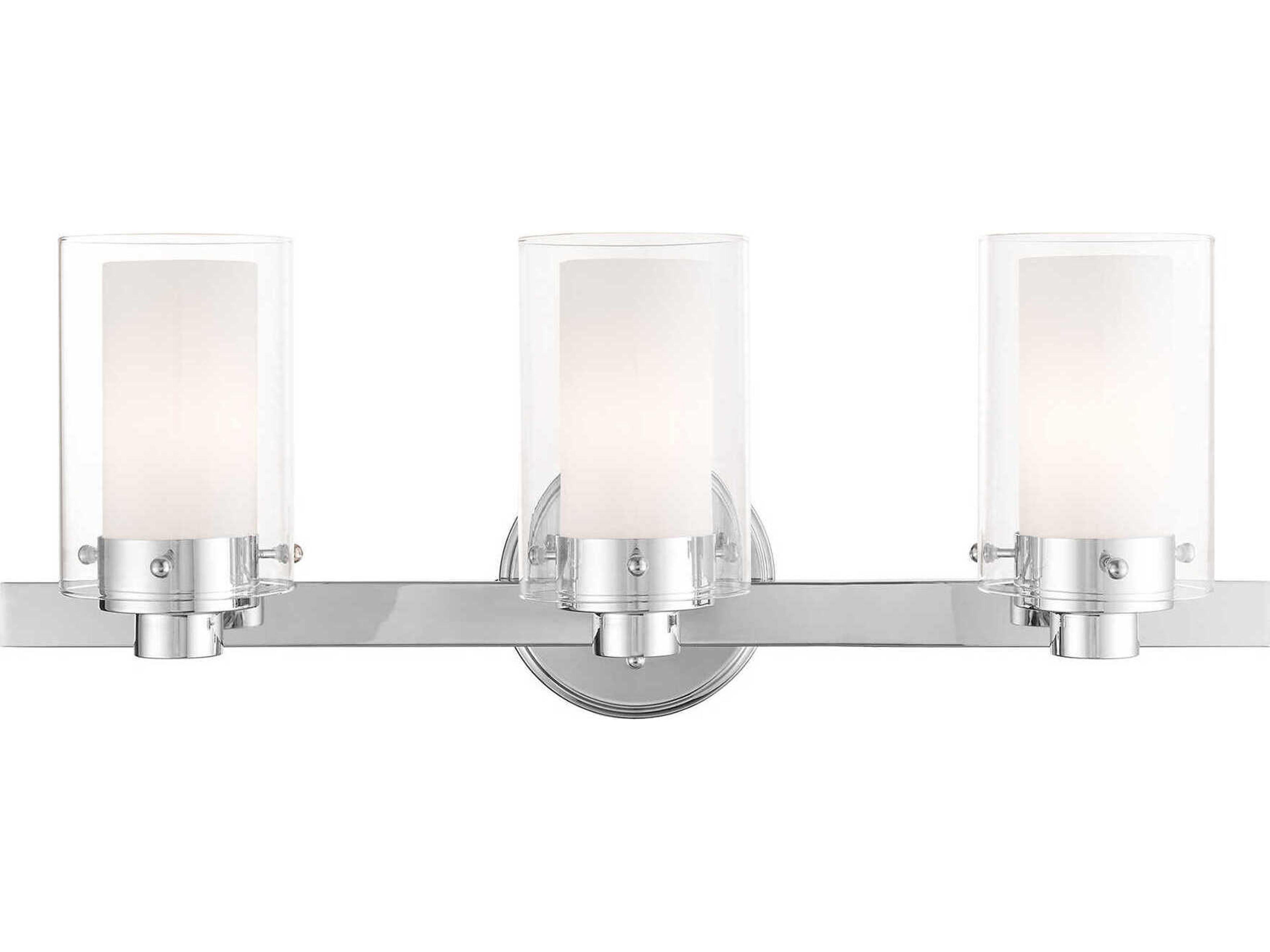 Manhattan 3-Light Polished Chrome Glass Vanity Light