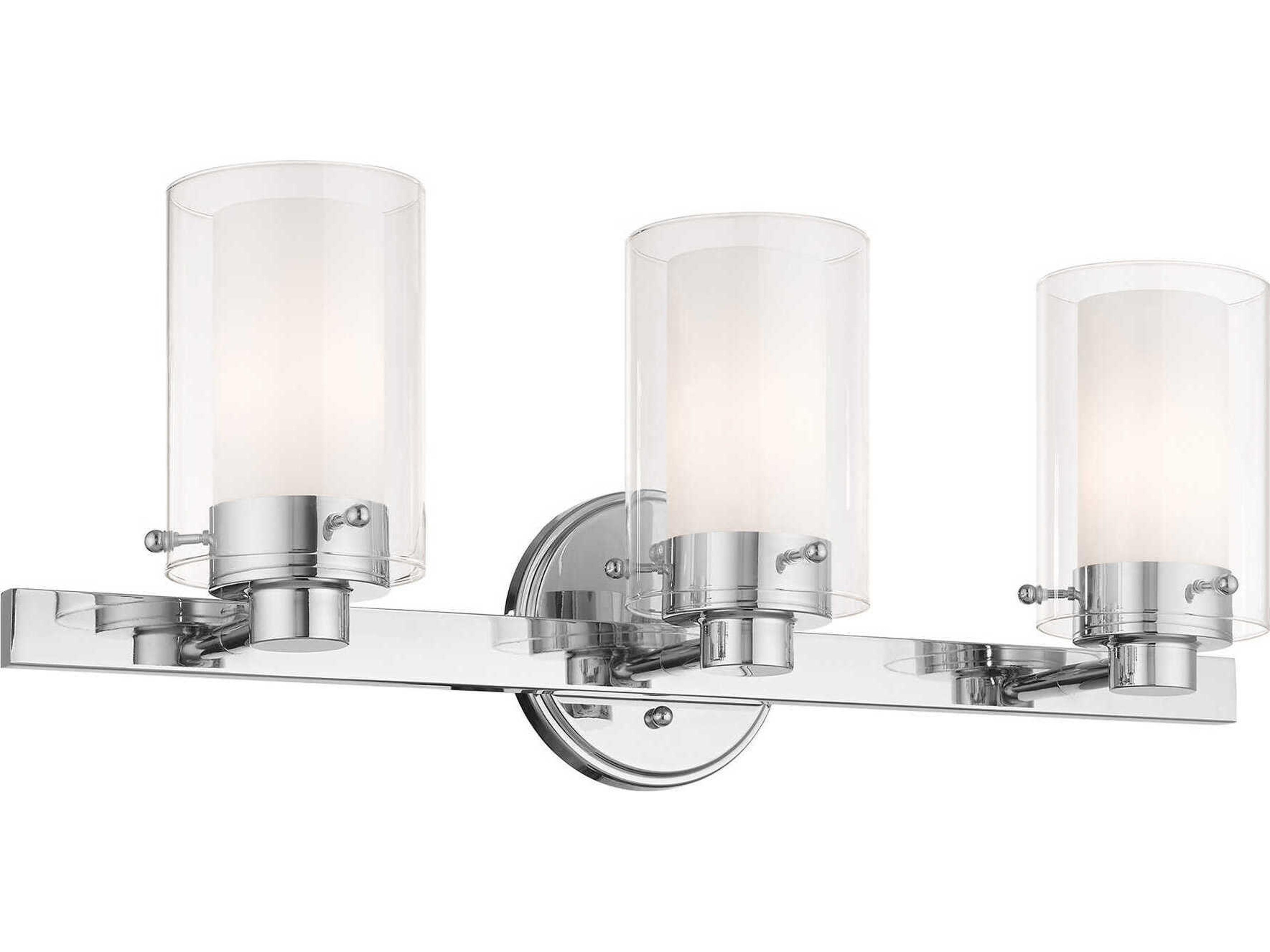 Livex Lighting Manhattan 3-Light Polished Chrome Glass Vanity Light