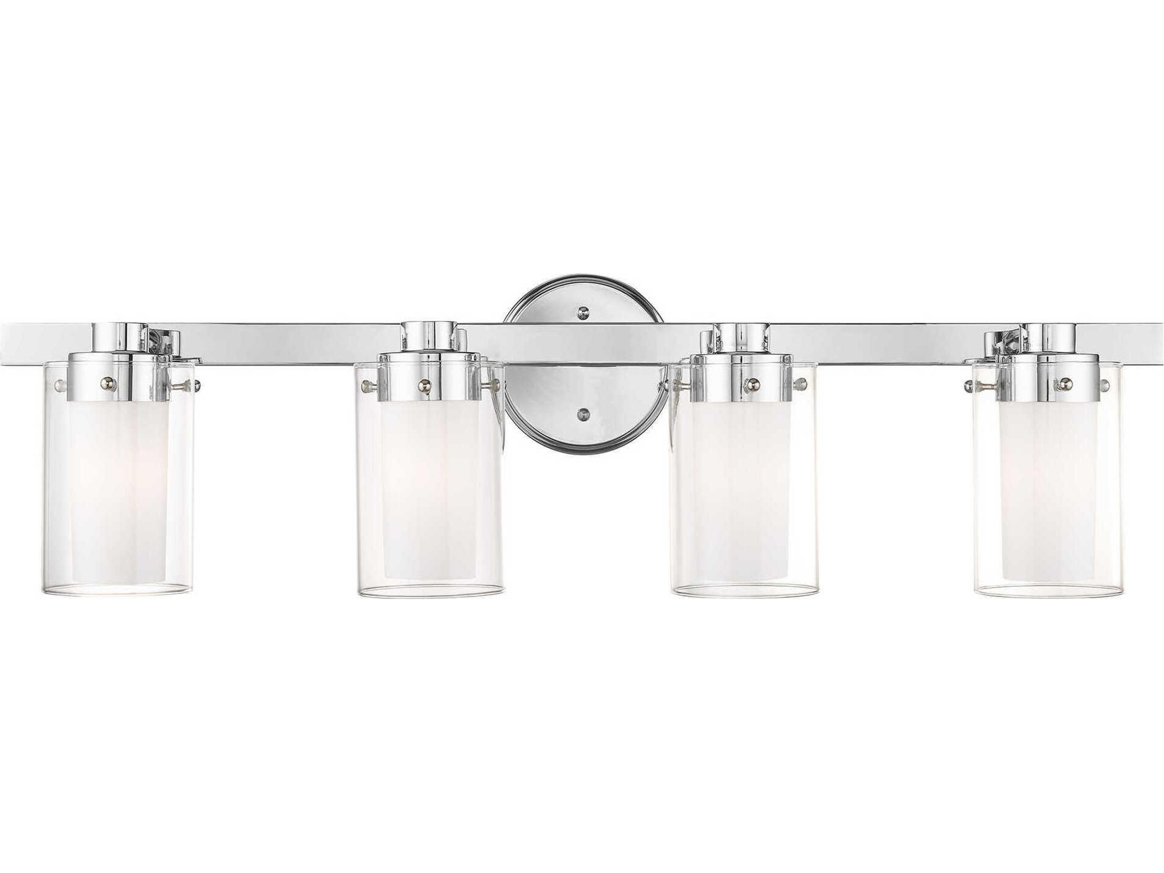 Manhattan 4-Light Polished Chrome Glass Vanity Light