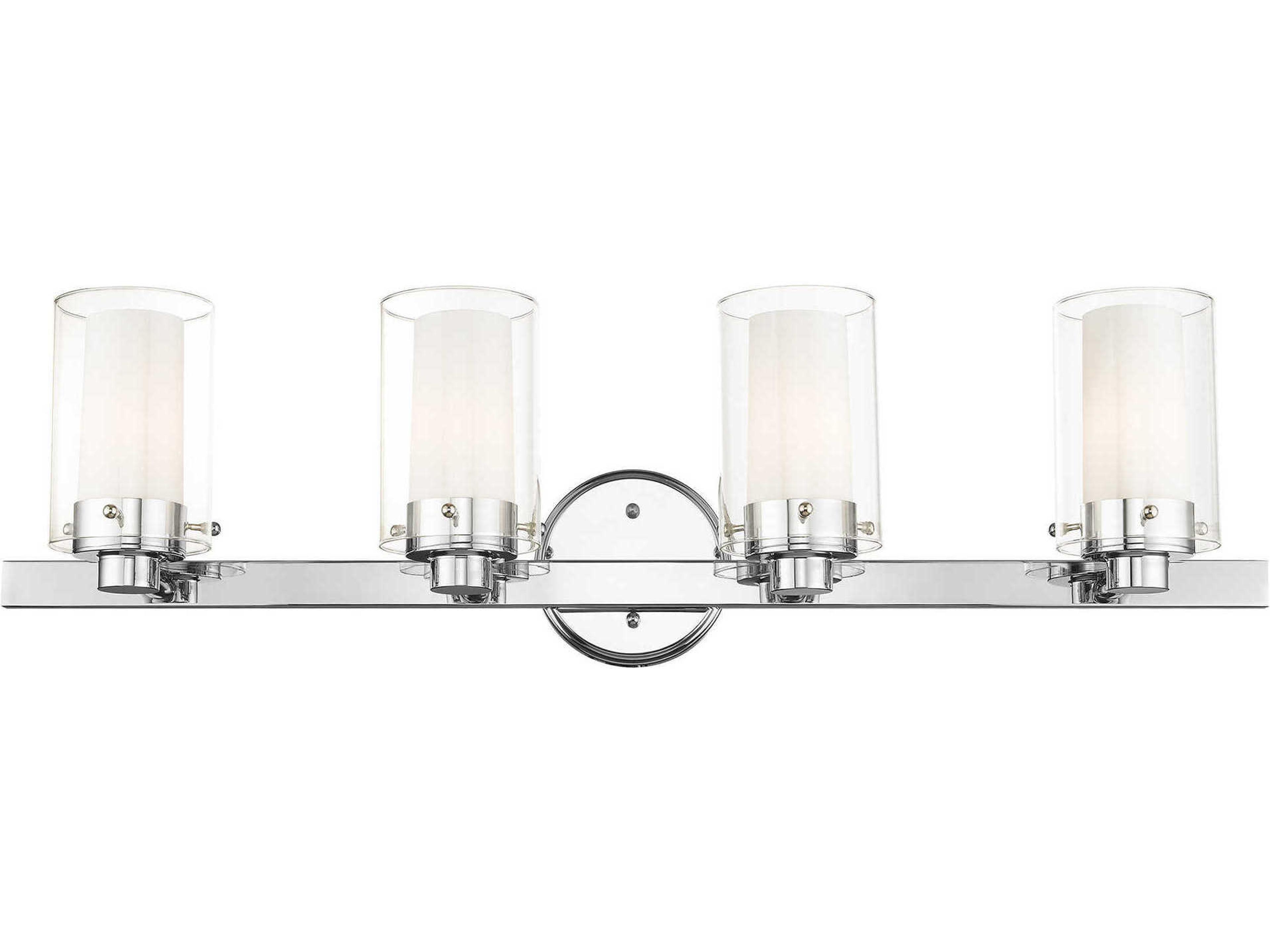 Livex Lighting Manhattan 4-Light Polished Chrome Glass Vanity Light