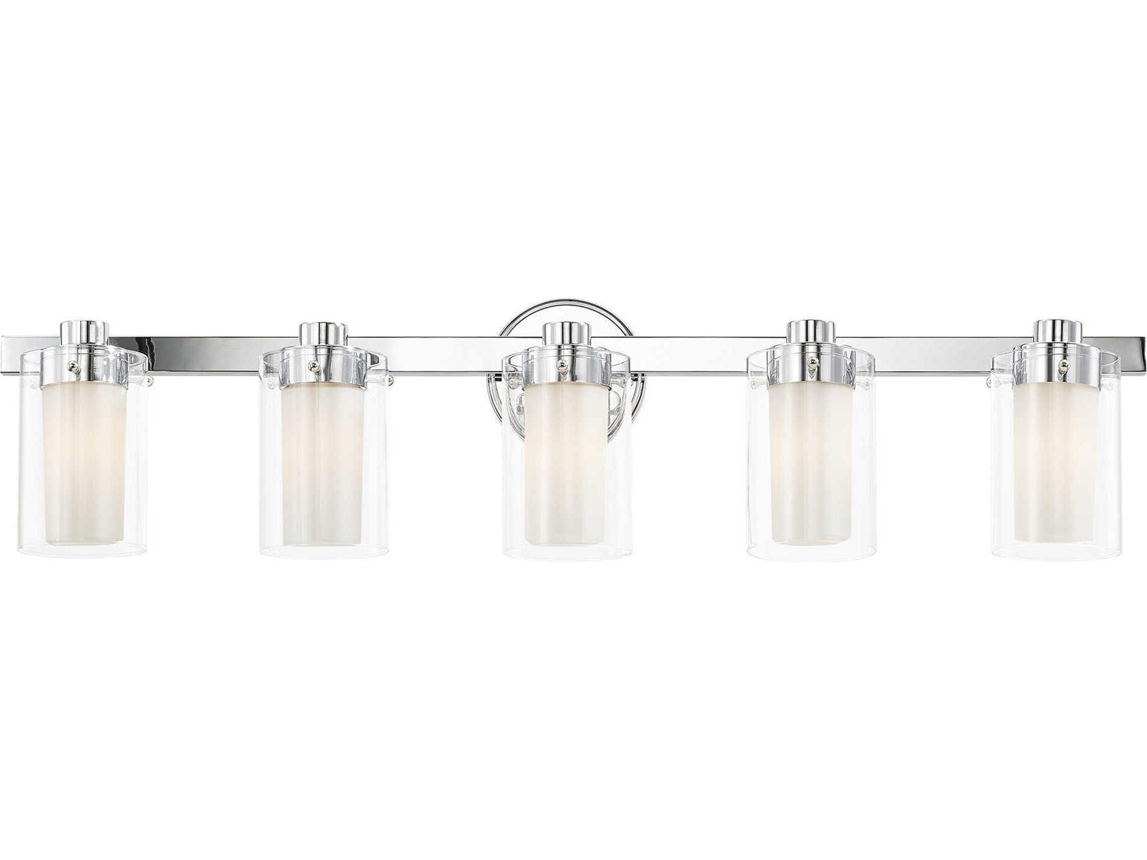 Livex Lighting Manhattan 5-Light Polished Chrome Glass Vanity Light