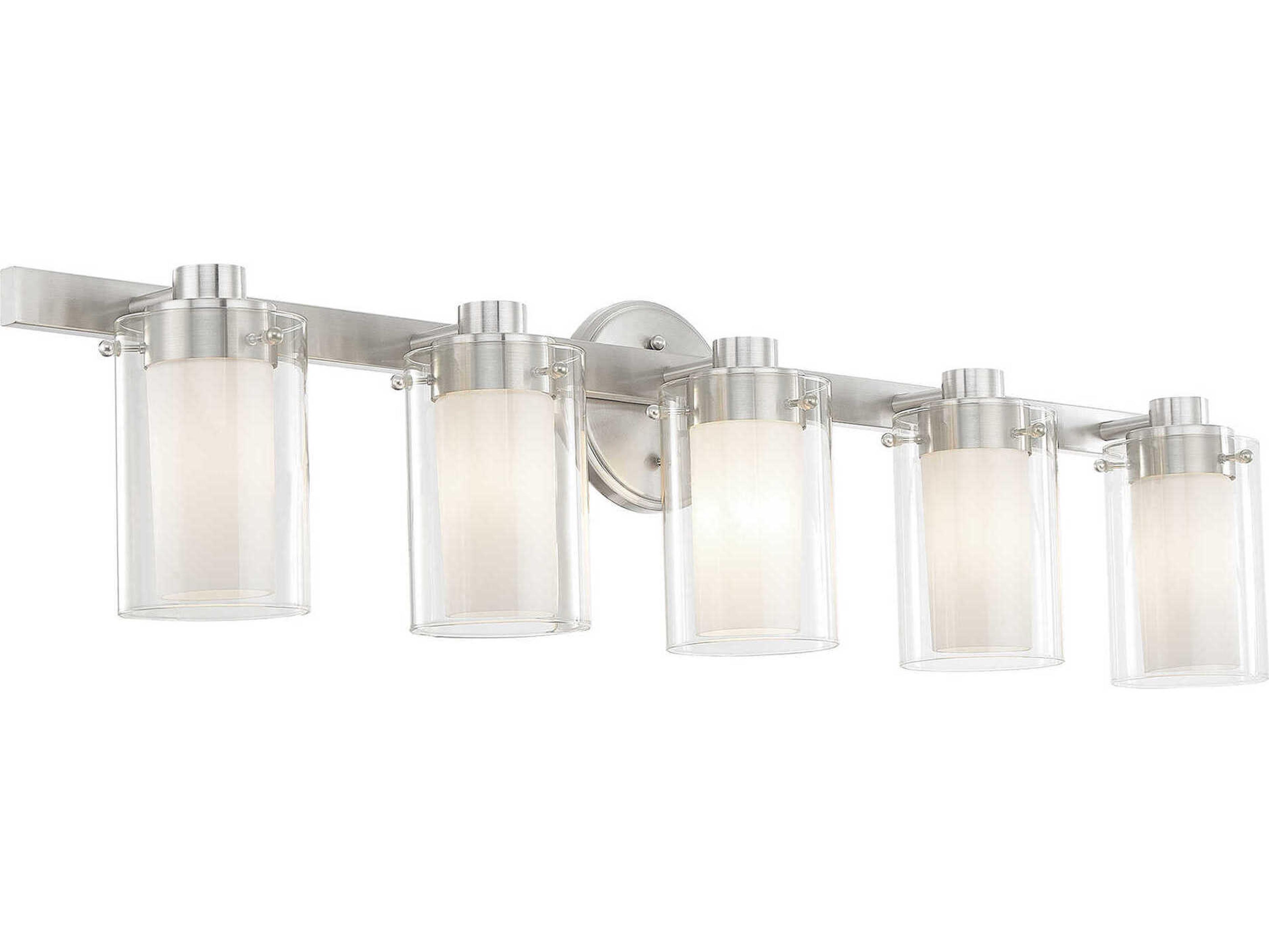 Livex Lighting Manhattan 5-Light Brushed Nickel Glass Vanity Light