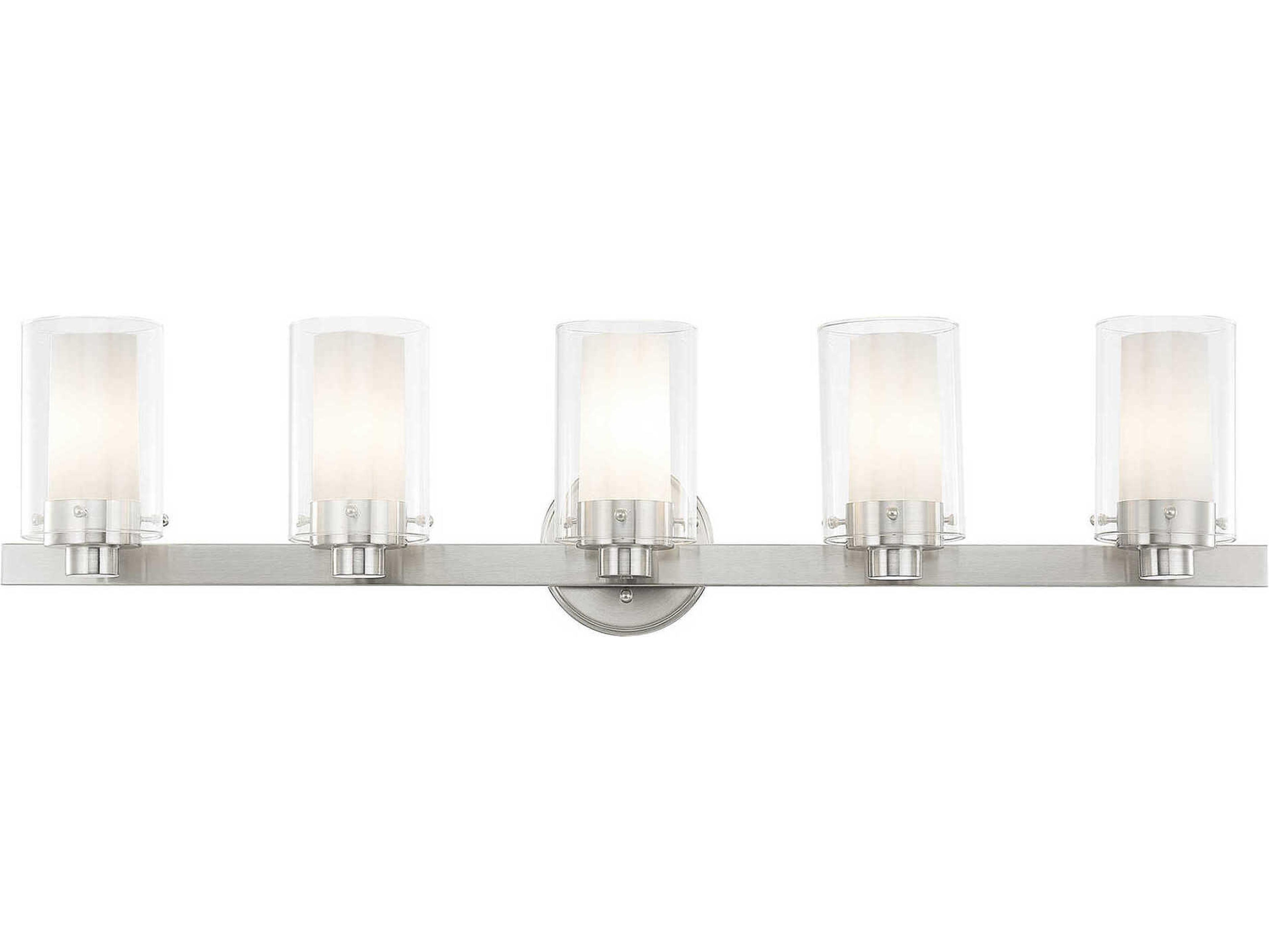 Livex Lighting Manhattan 5-Light Brushed Nickel Glass Vanity Light