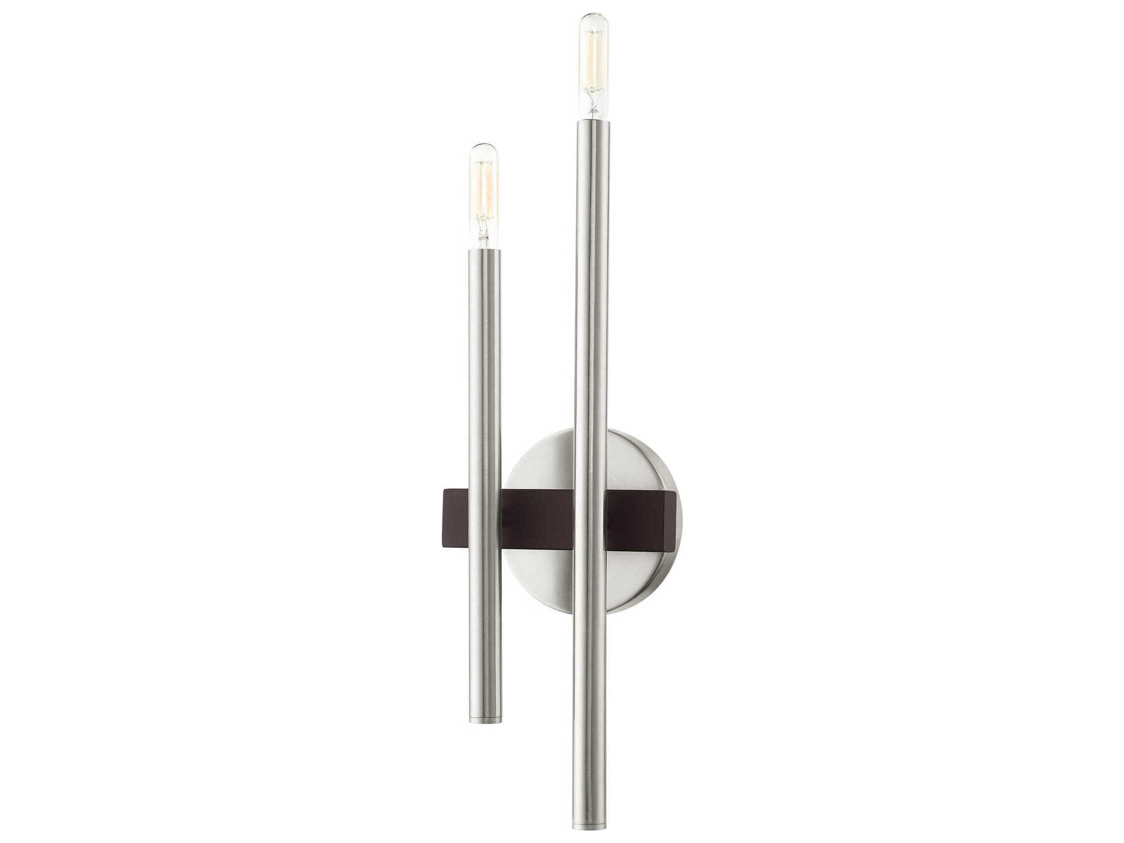 Livex Lighting Denmark 2-Light Brushed Nickel Bronze Wall Sconce