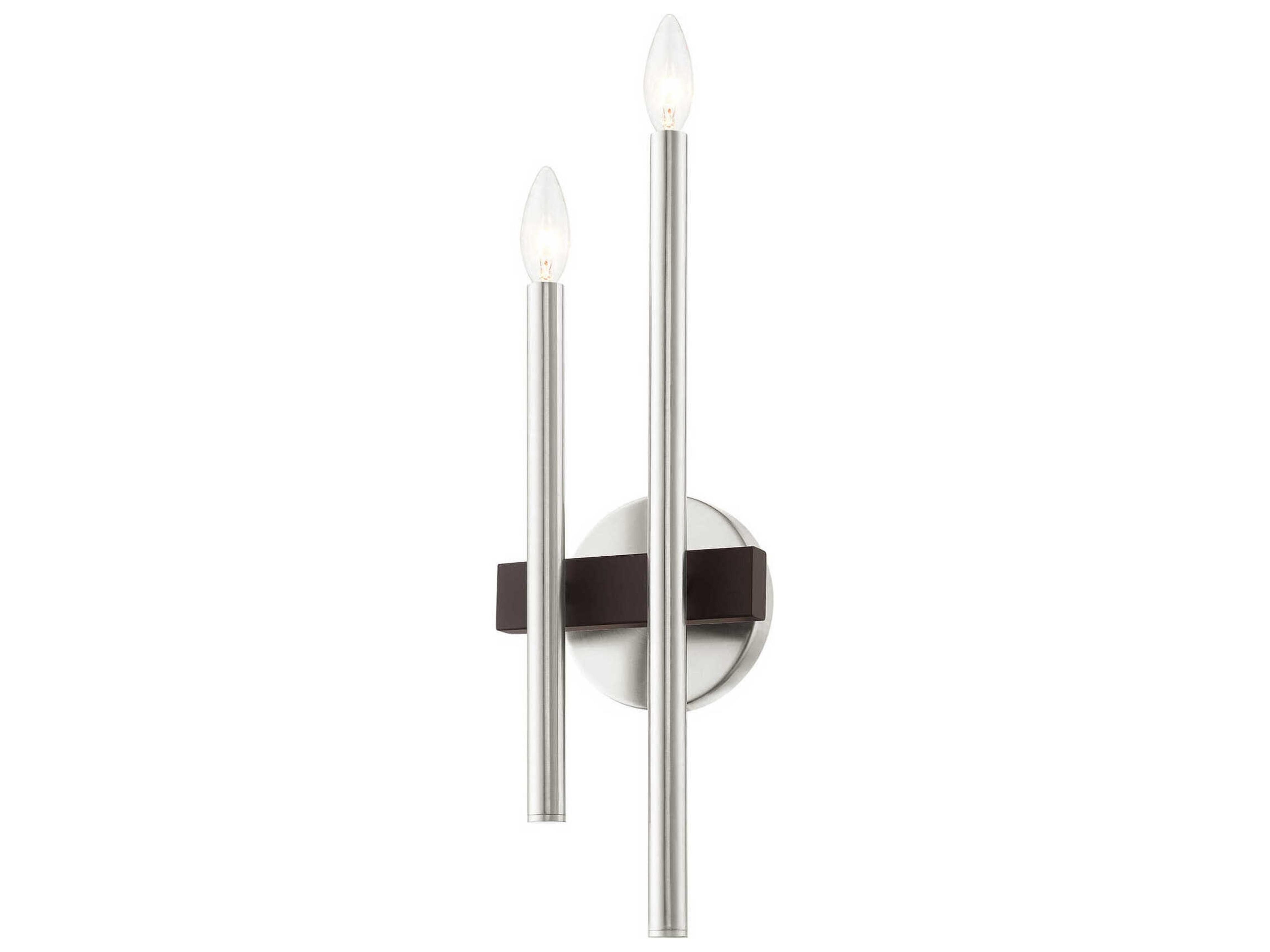 Livex Lighting Denmark 2-Light Brushed Nickel Bronze Wall Sconce
