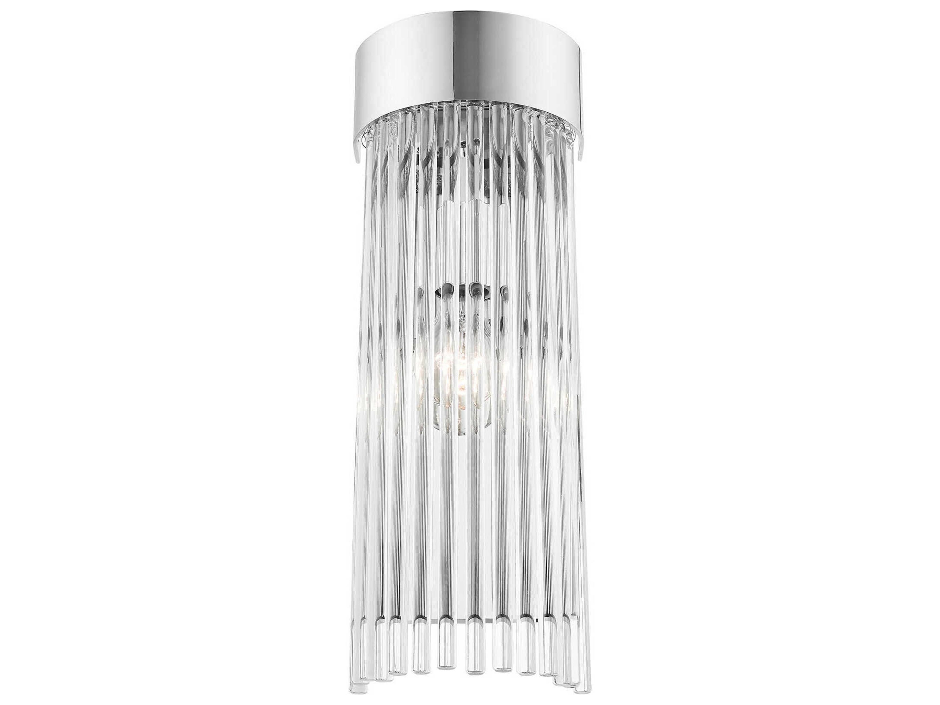 Livex Lighting Norwich 1-Light Polished Chrome Crystal Wall Sconce