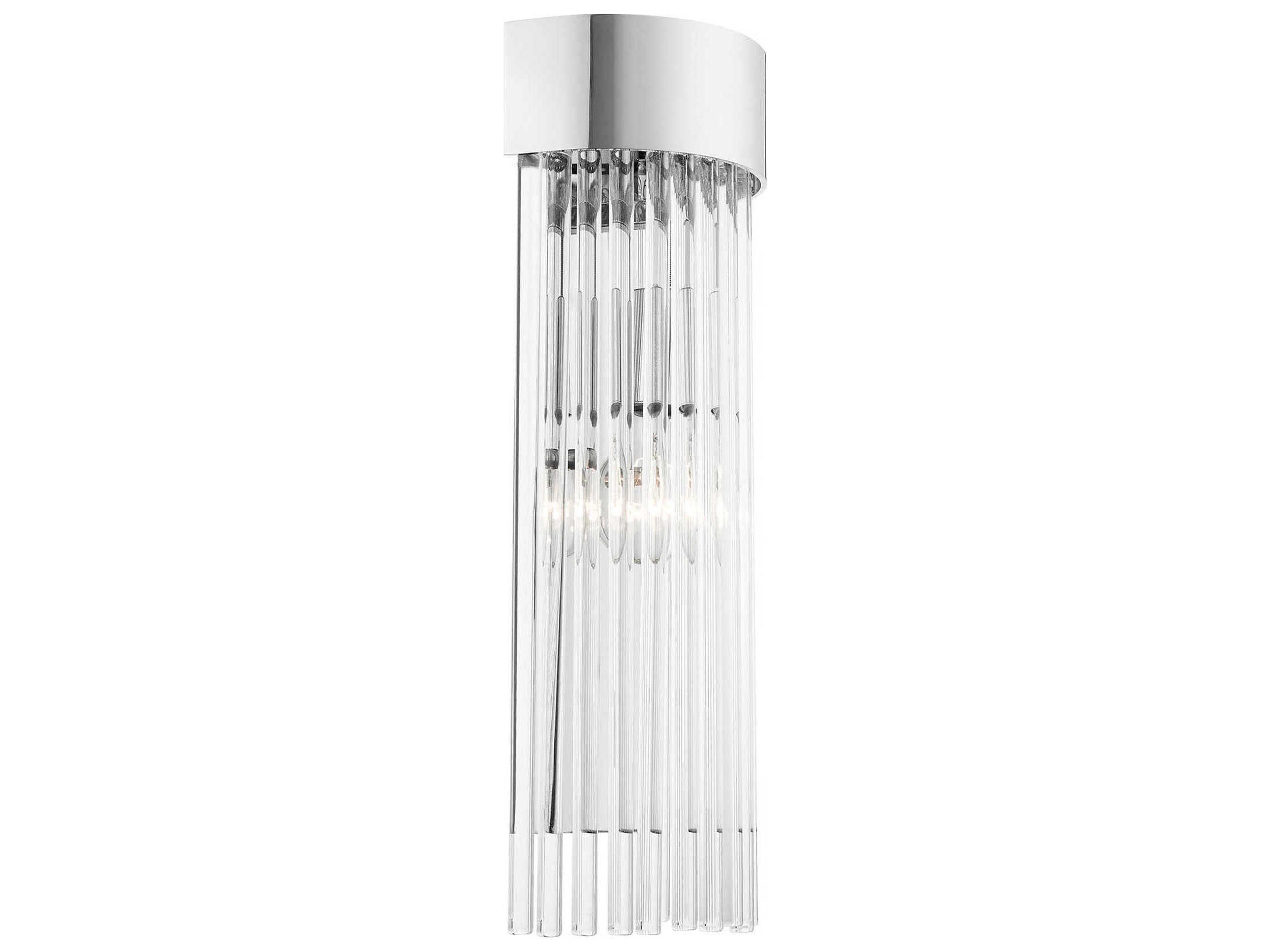Livex Lighting Norwich 1-Light Polished Chrome Crystal Wall Sconce