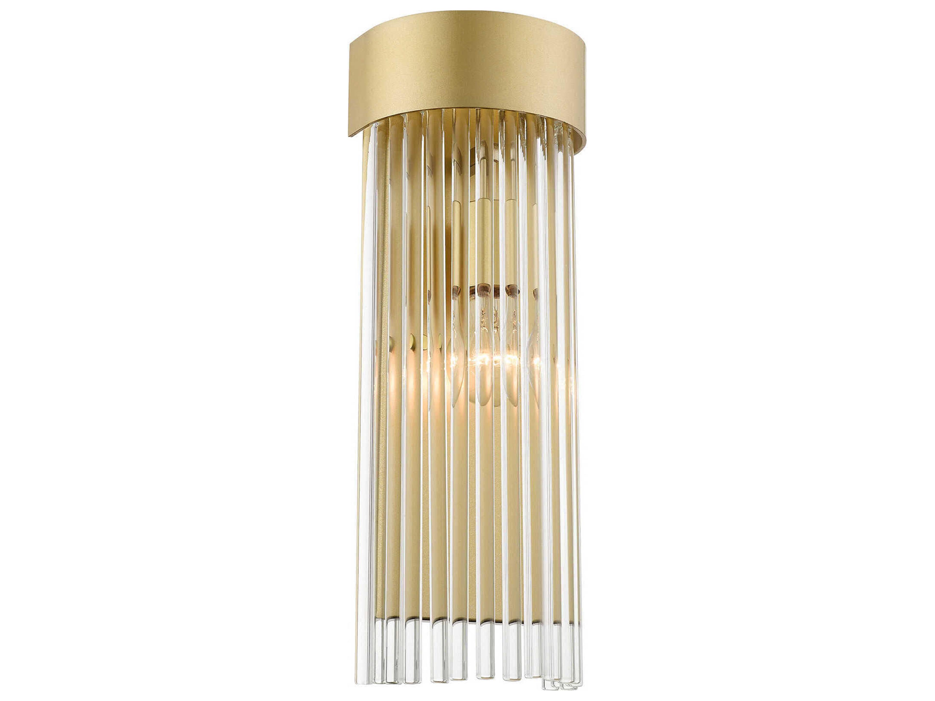 Livex Lighting Norwich 1-Light Soft Gold Crystal Wall Sconce