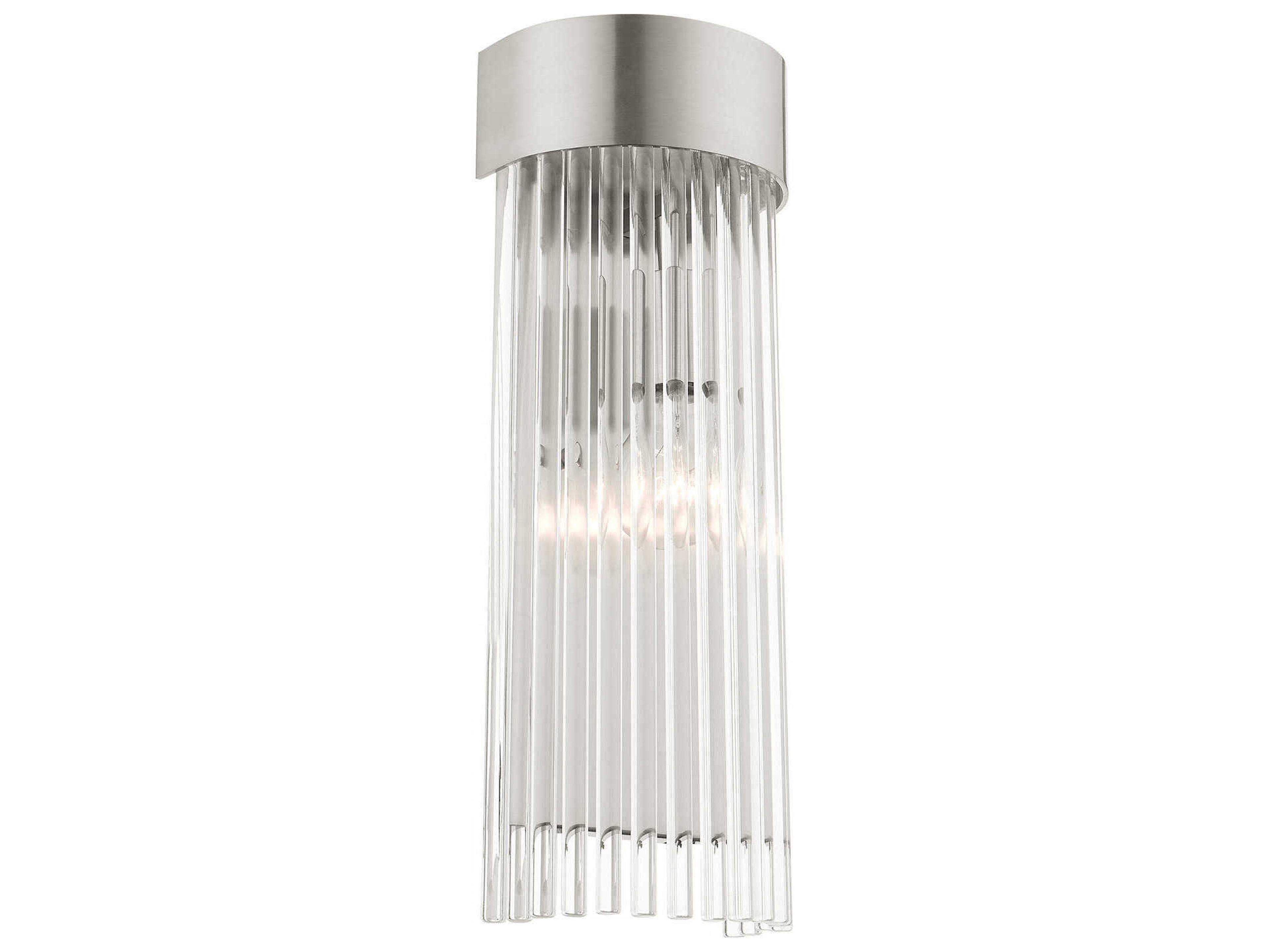 Livex Lighting Norwich 1-Light Brushed Nickel Crystal Wall Sconce