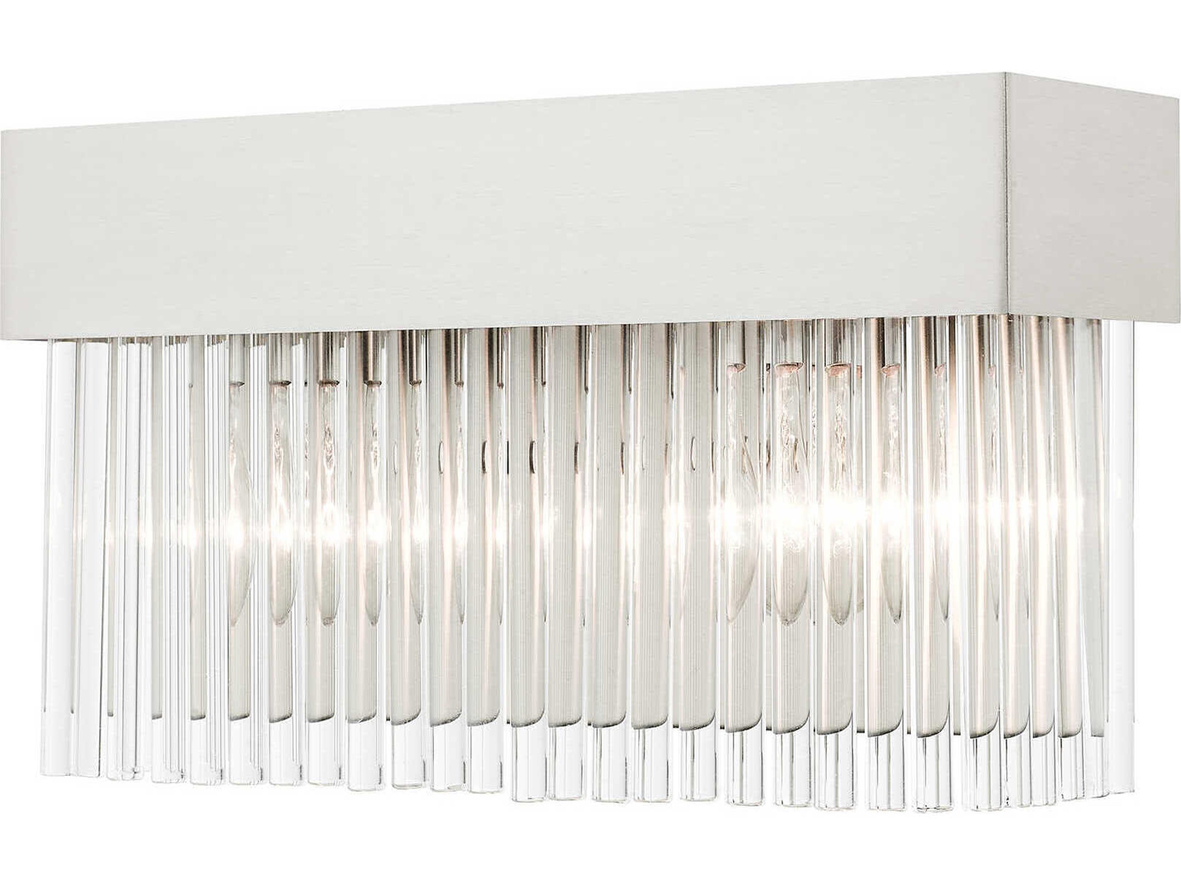 Norwich 2-Light Brushed Nickel Crystal Vanity Light