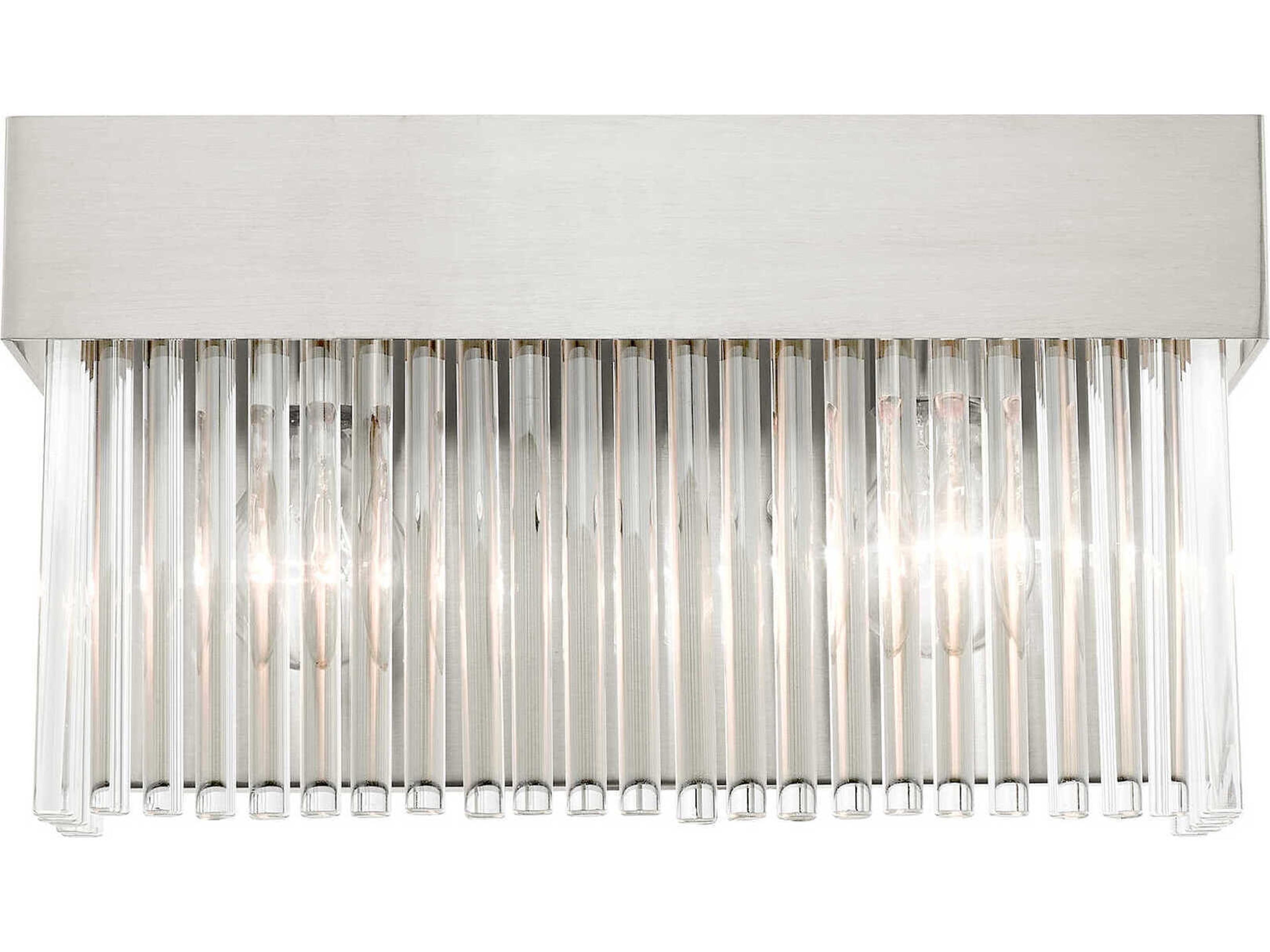 Livex Lighting Norwich 2-Light Brushed Nickel Crystal Vanity Light