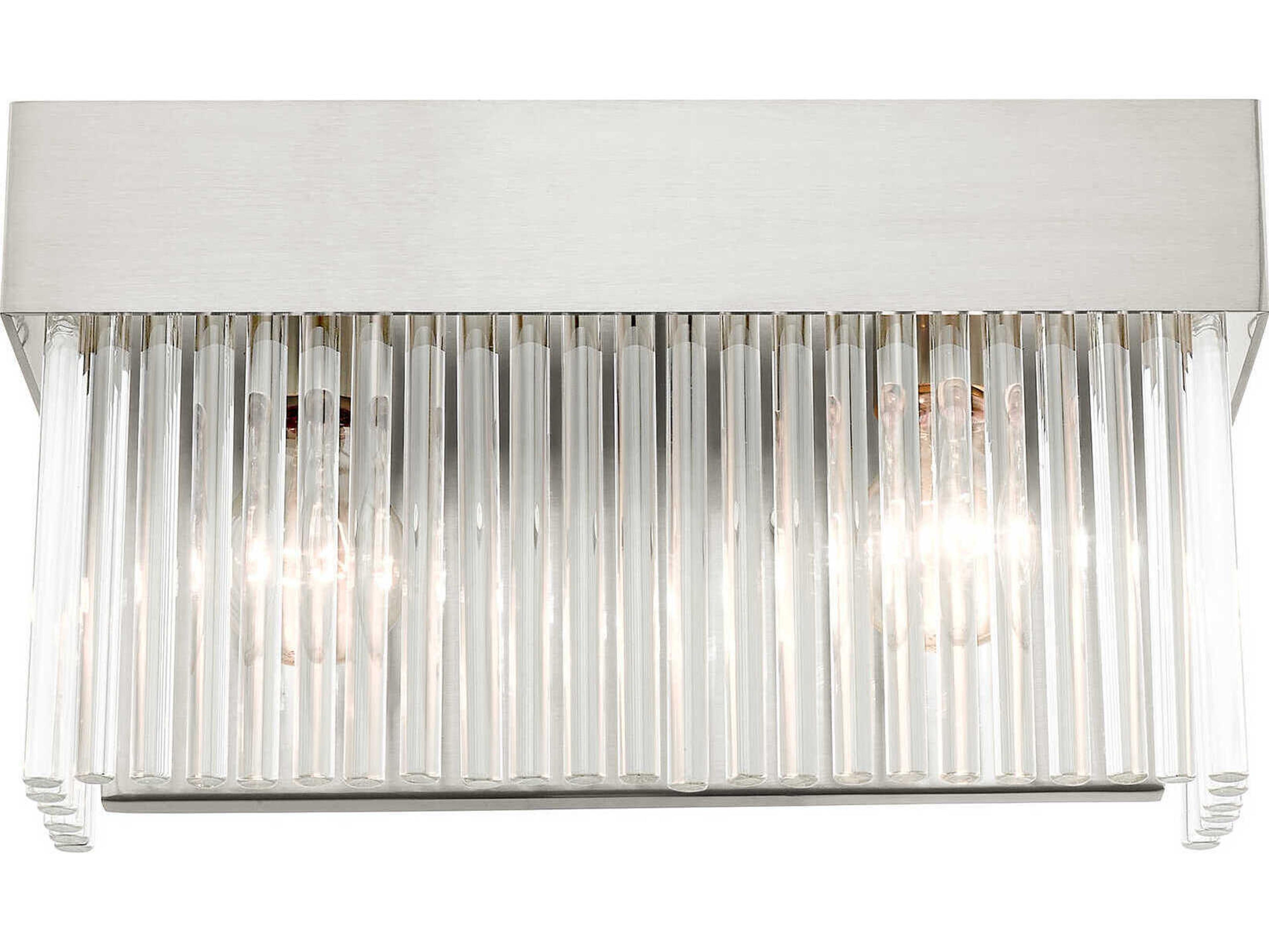 Livex Lighting Norwich 2-Light Brushed Nickel Crystal Vanity Light