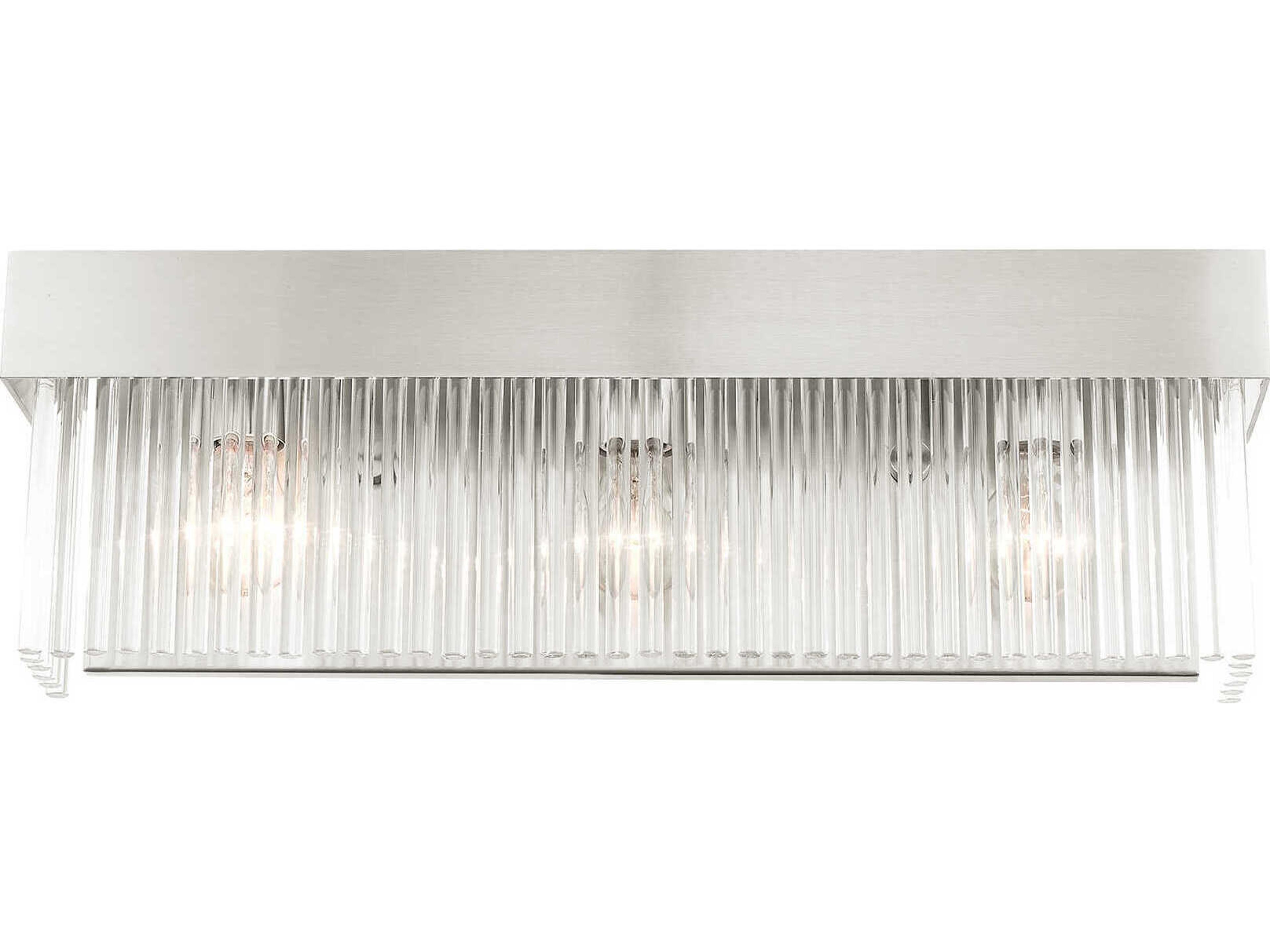 Livex Lighting Norwich 3-Light Brushed Nickel Crystal Vanity Light