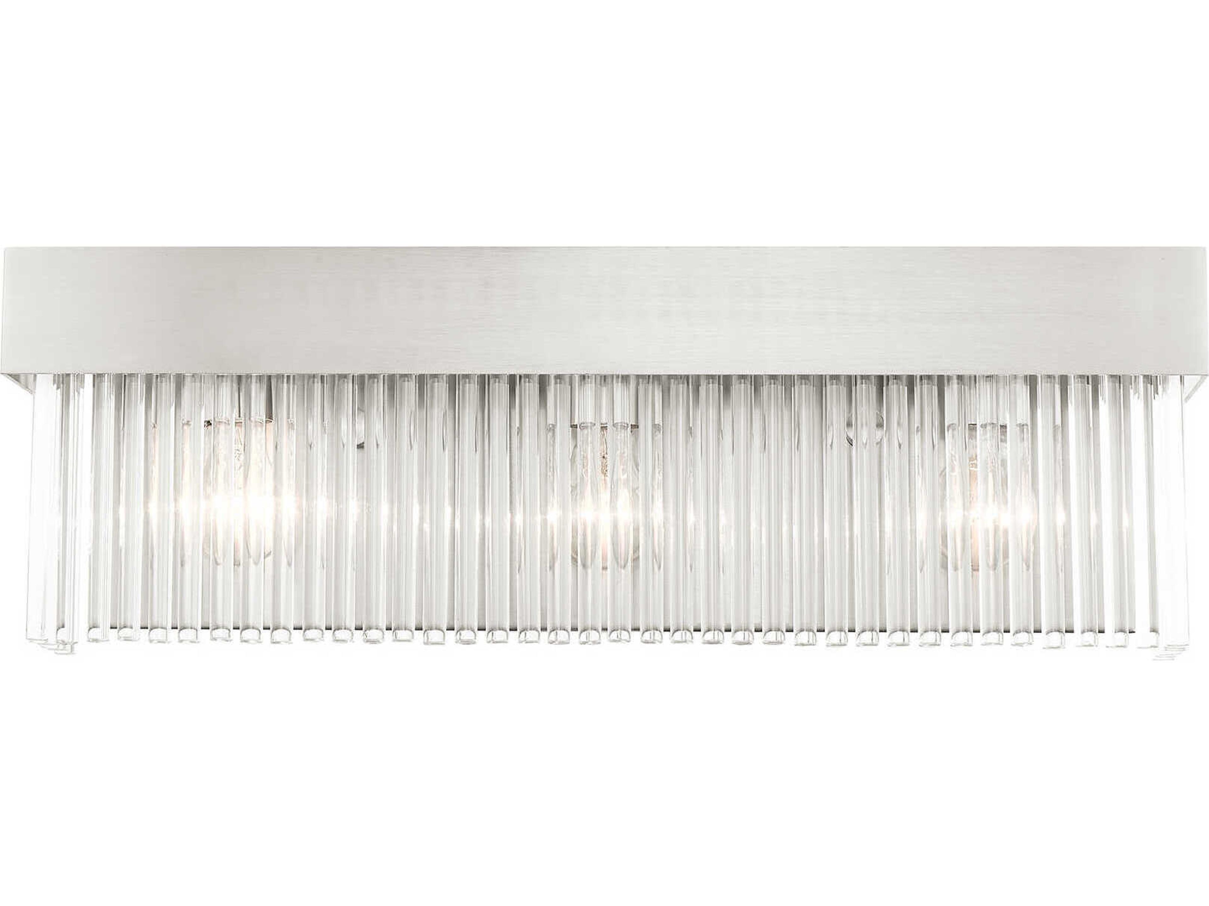 Livex Lighting Norwich 3-Light Brushed Nickel Crystal Vanity Light