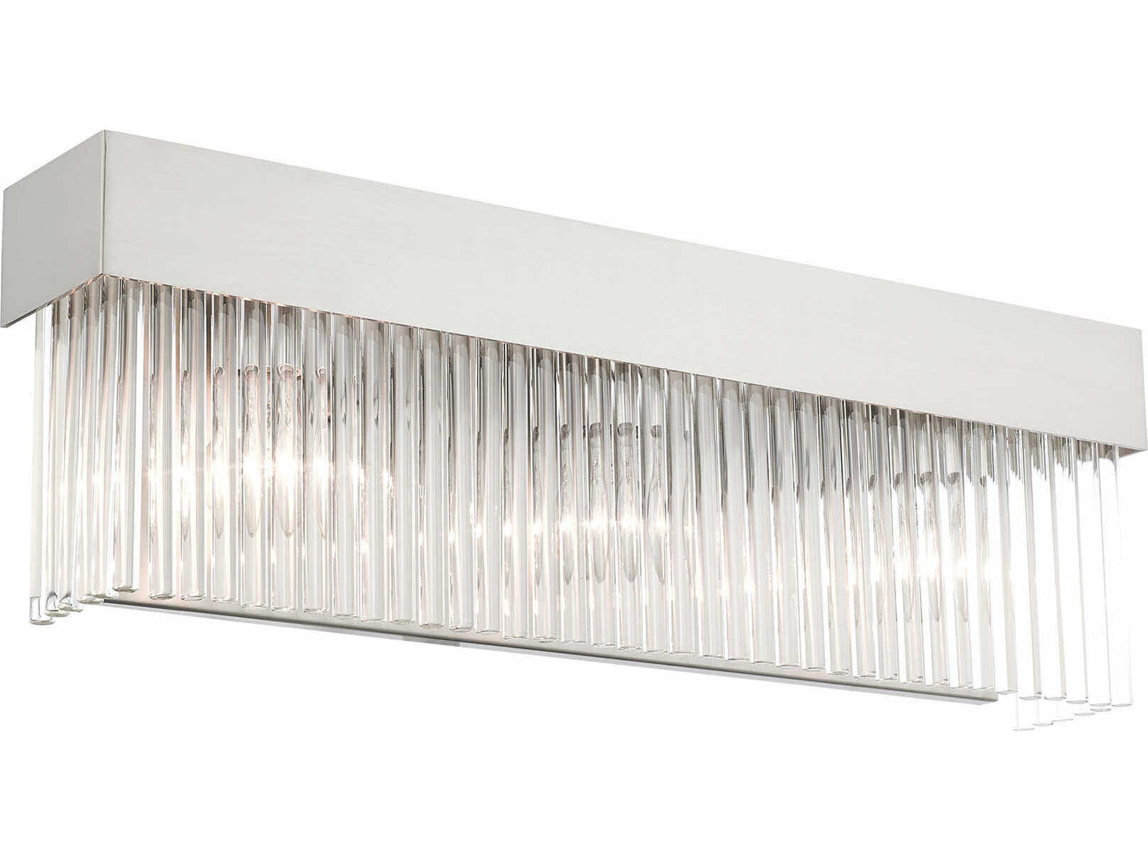 Livex Lighting Norwich 3-Light Brushed Nickel Crystal Vanity Light