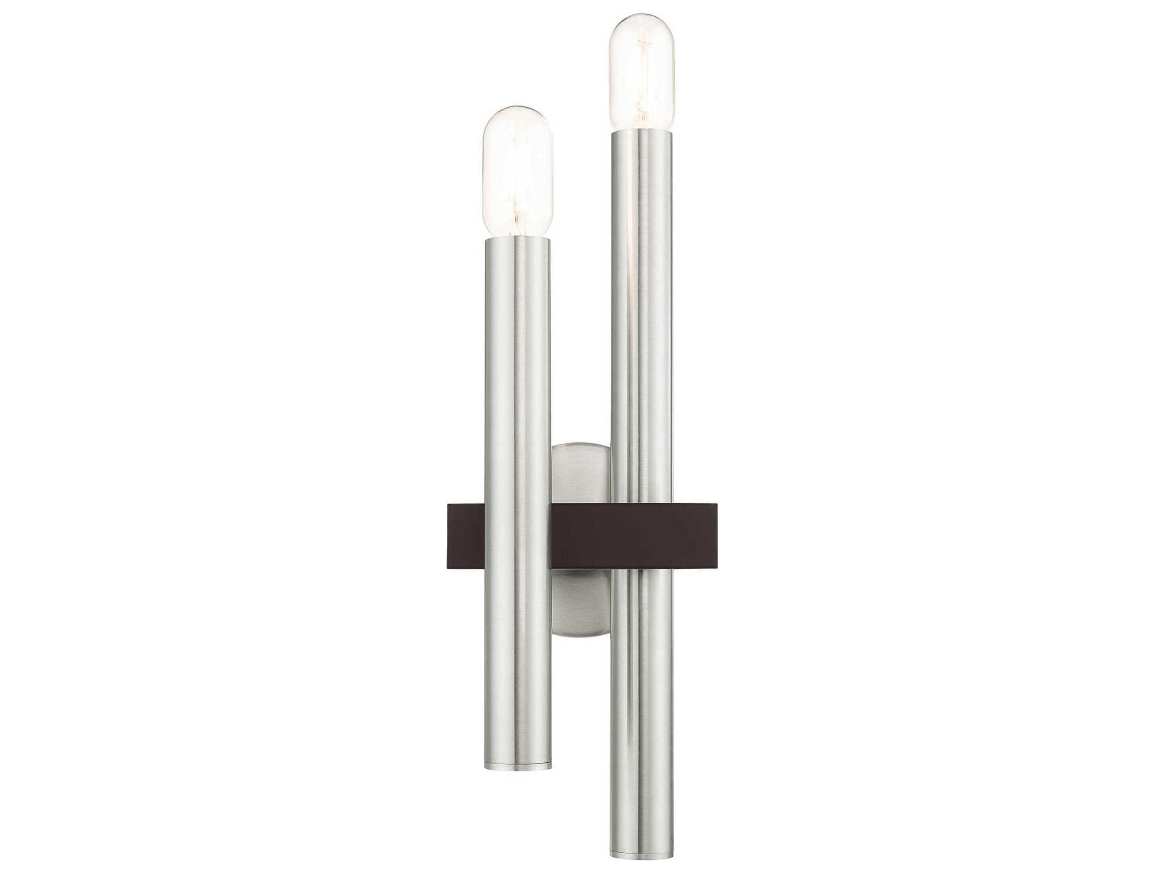 Livex Lighting Helsinki 2-Light Brushed Nickel Bronze Wall Sconce