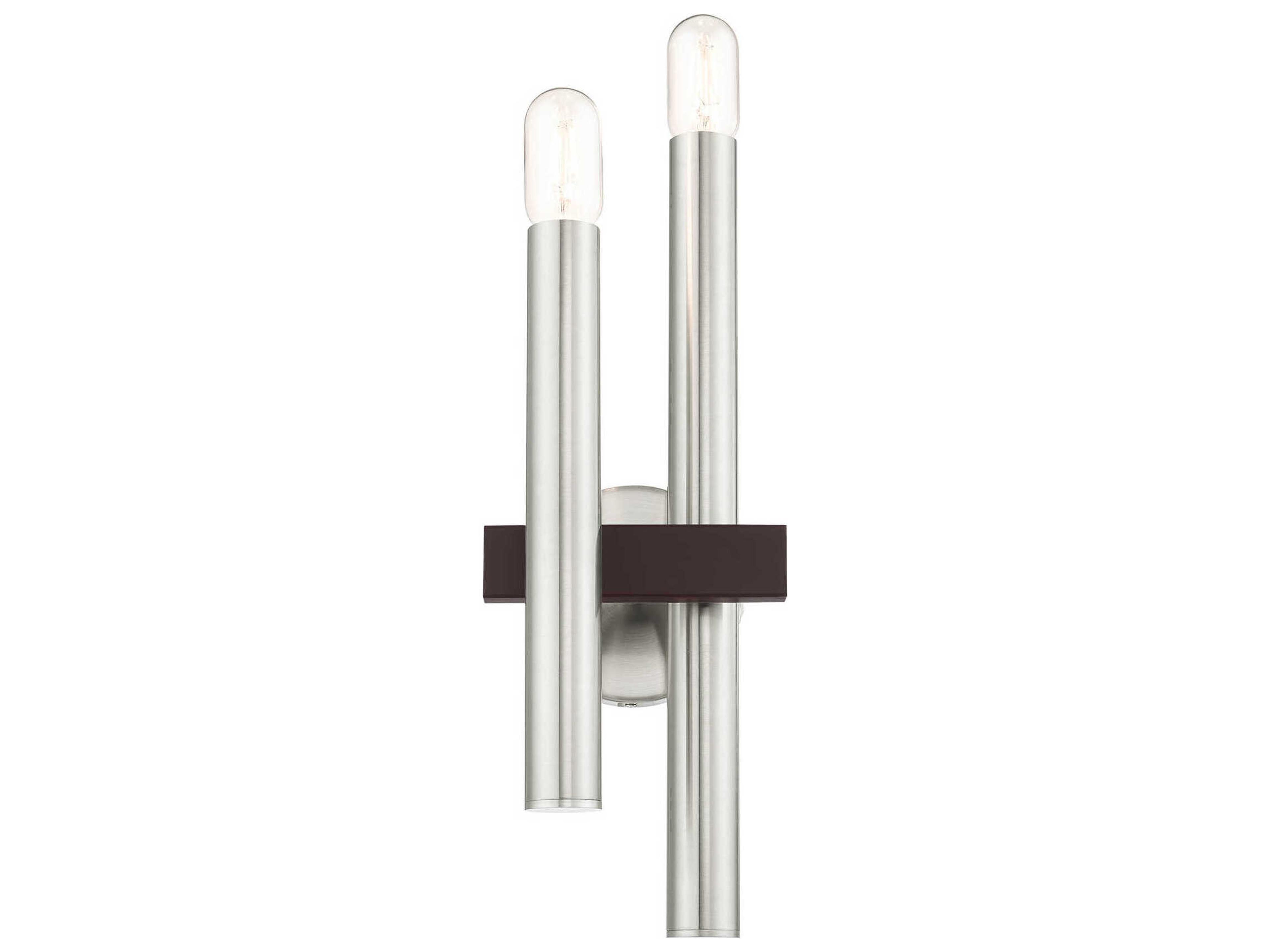 Livex Lighting Helsinki 2-Light Brushed Nickel Bronze Wall Sconce