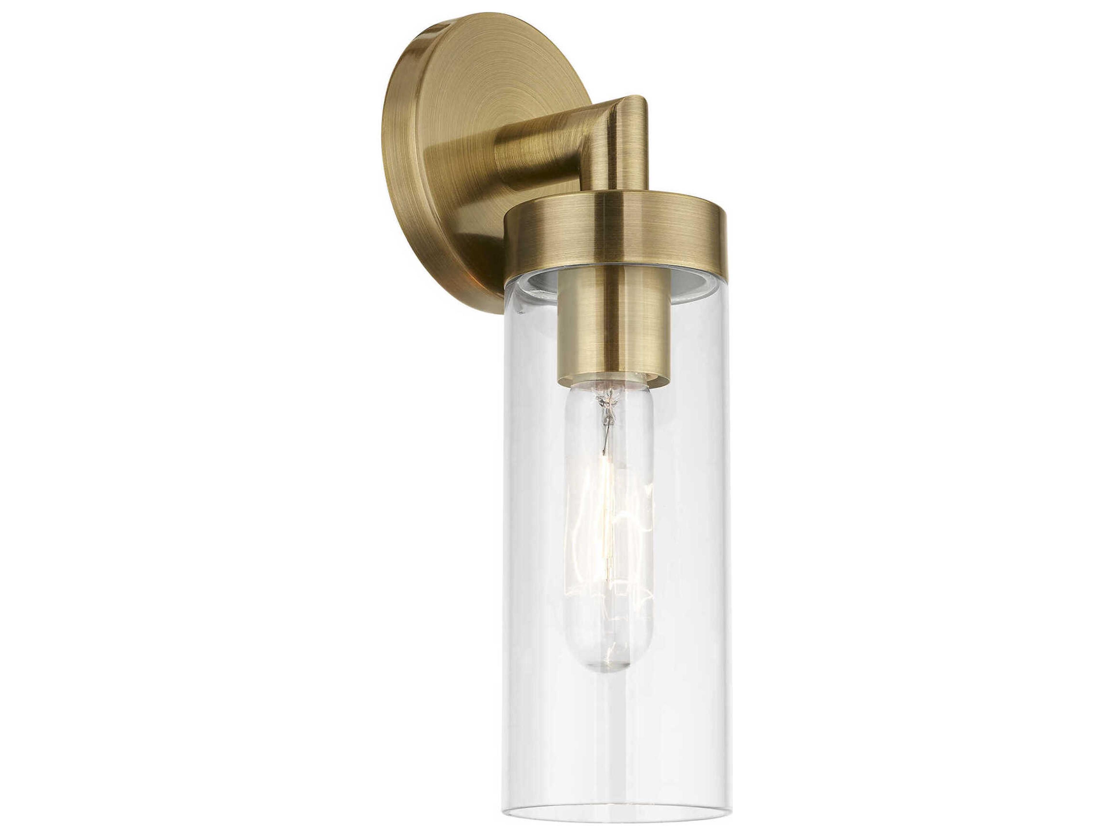 Livex Lighting Ludlow 1-Light Antique Brass Glass Wall Sconce