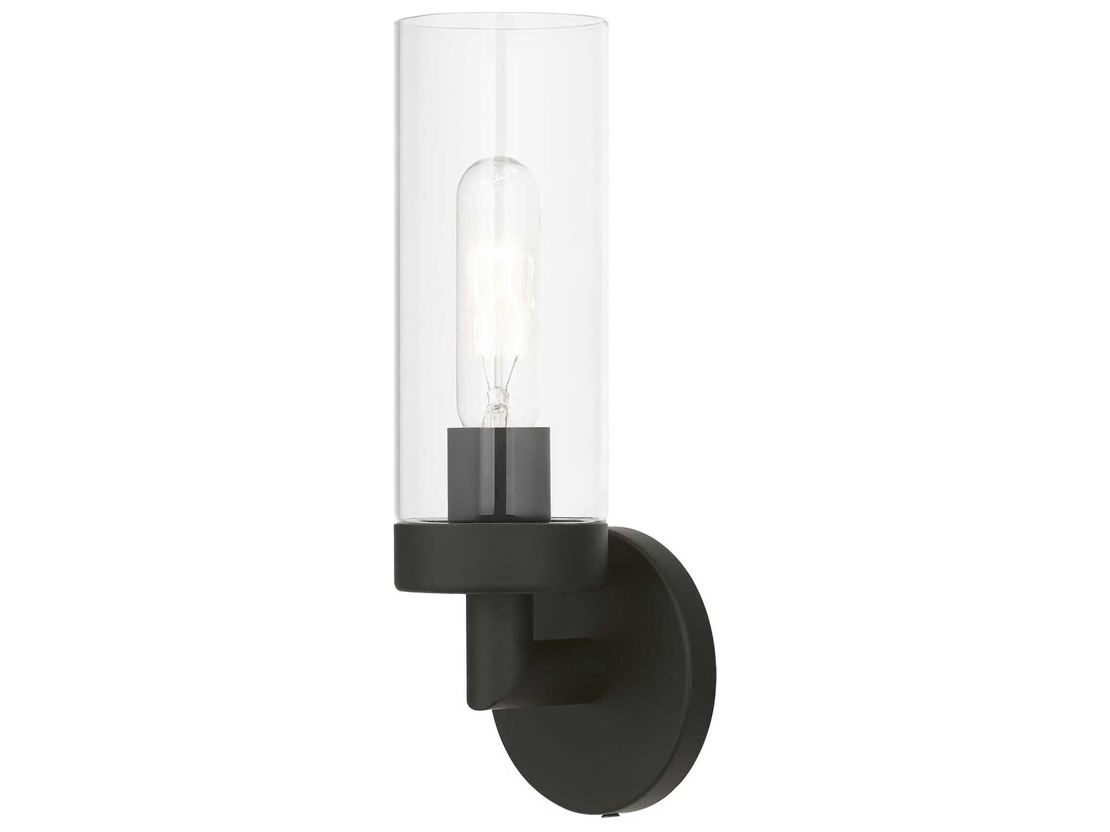 Ludlow 1-Light Black Glass Wall Sconce