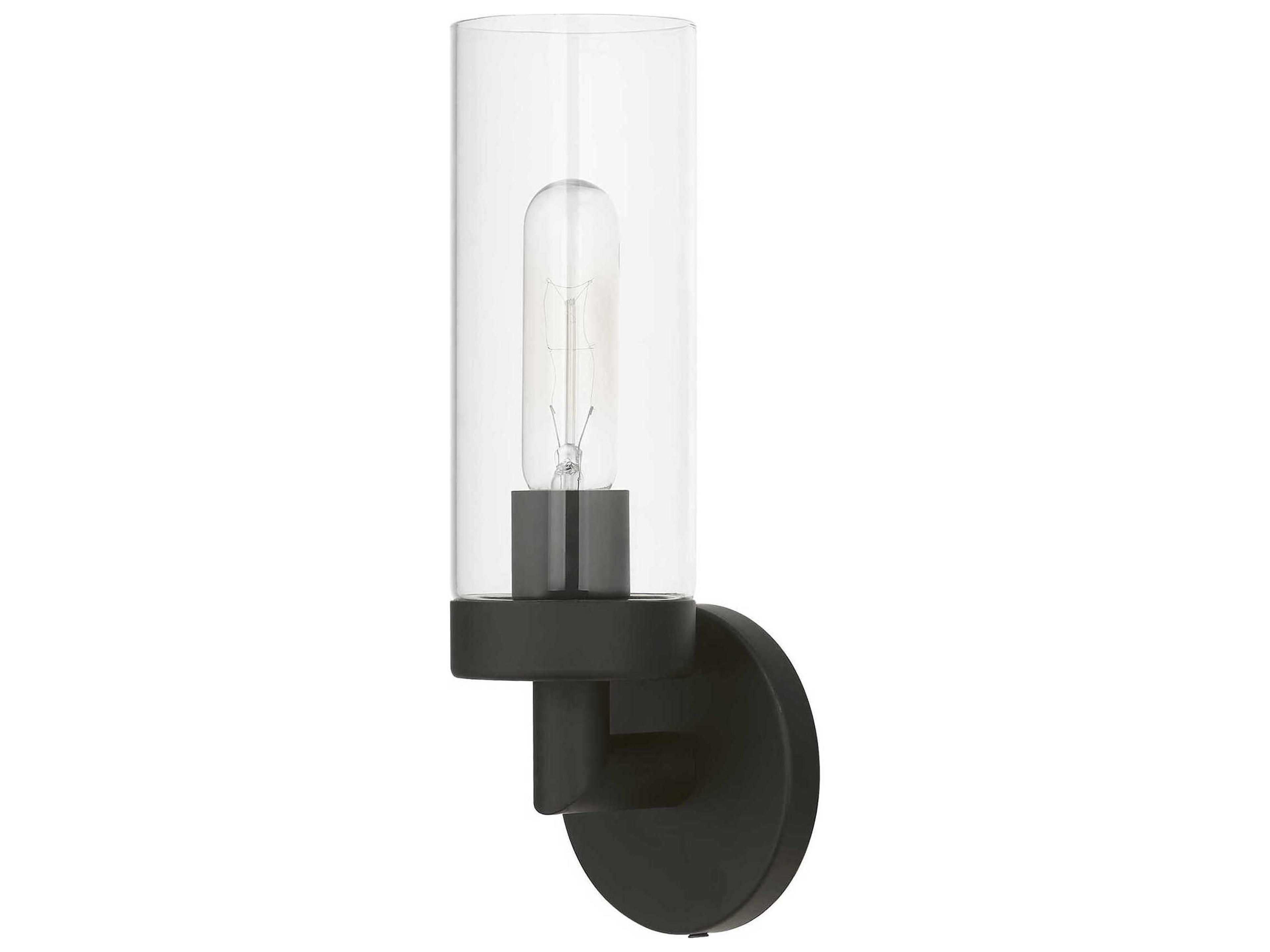 Livex Lighting Ludlow 1-Light Black Glass Wall Sconce