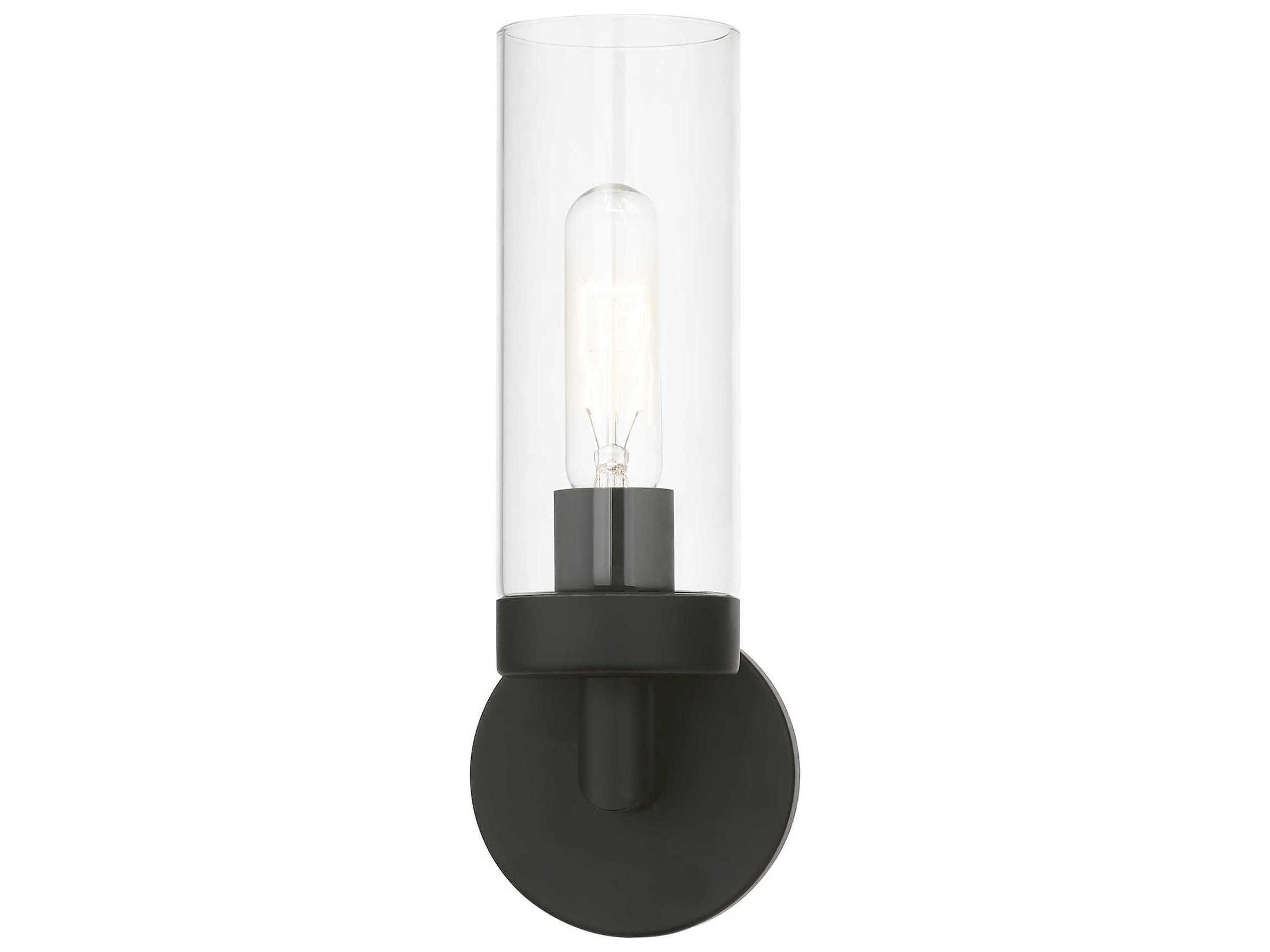Livex Lighting Ludlow 1-Light Black Glass Wall Sconce