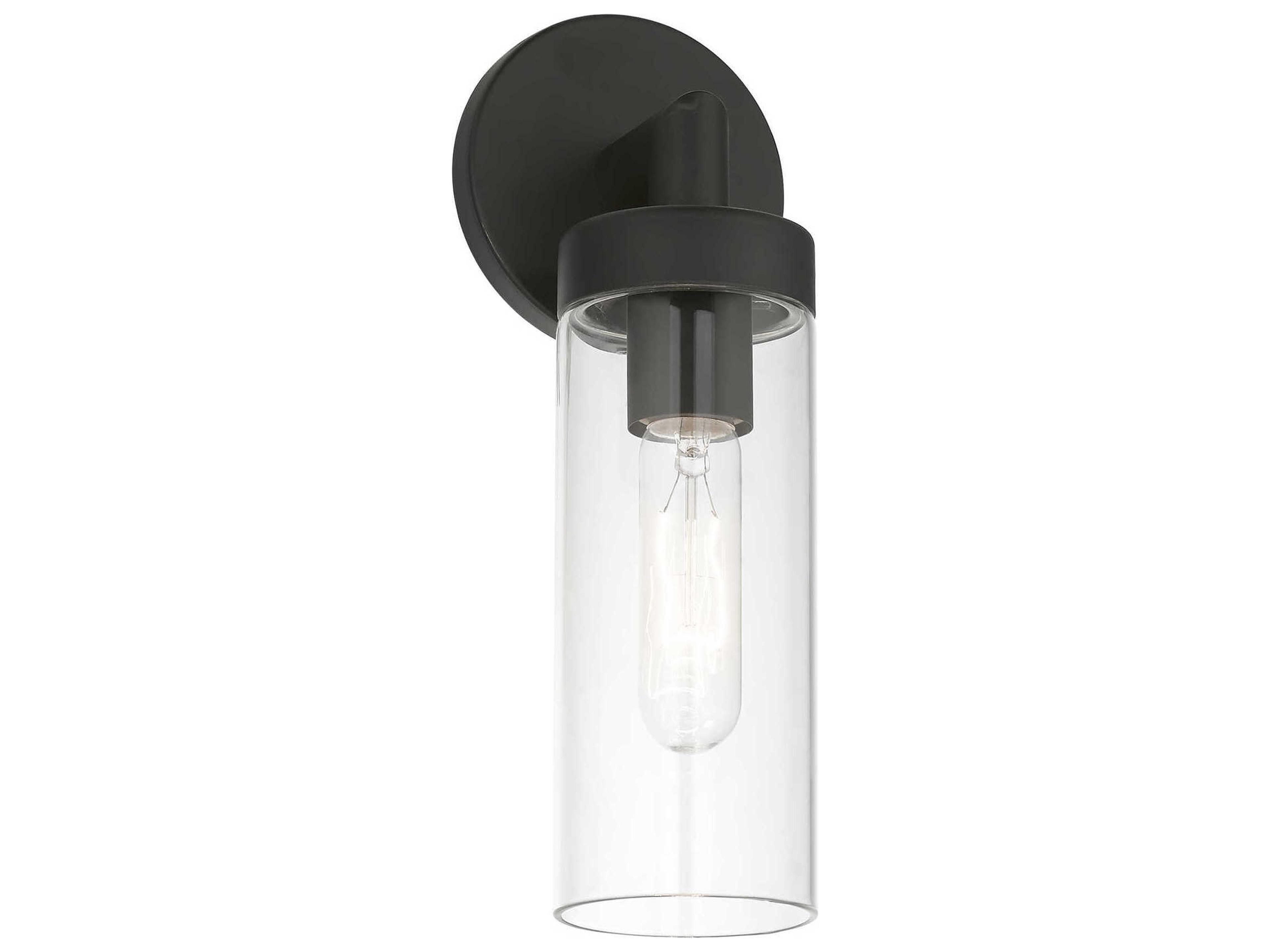 Livex Lighting Ludlow 1-Light Black Glass Wall Sconce