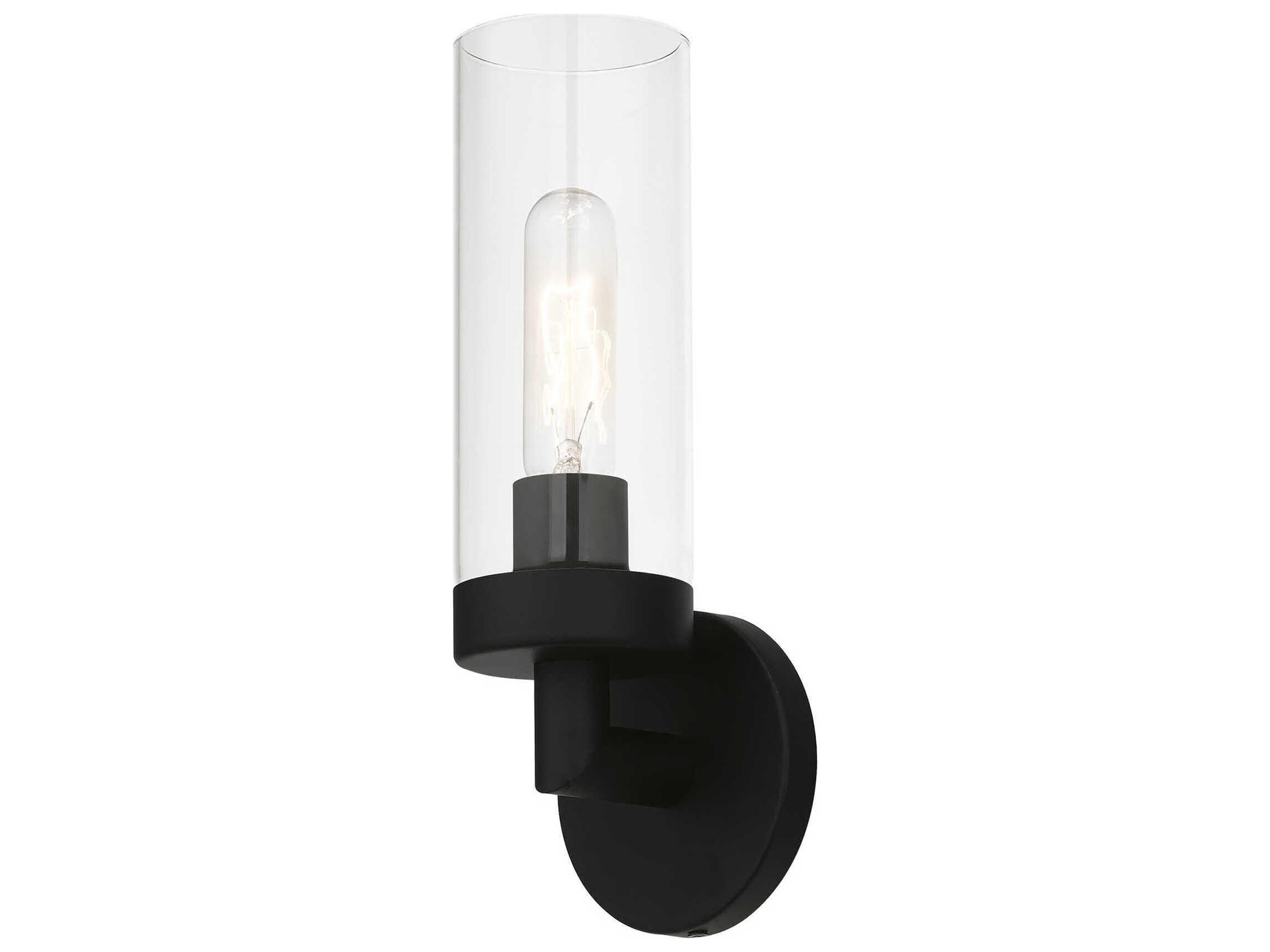 Livex Lighting Ludlow 1-Light Black Glass Wall Sconce