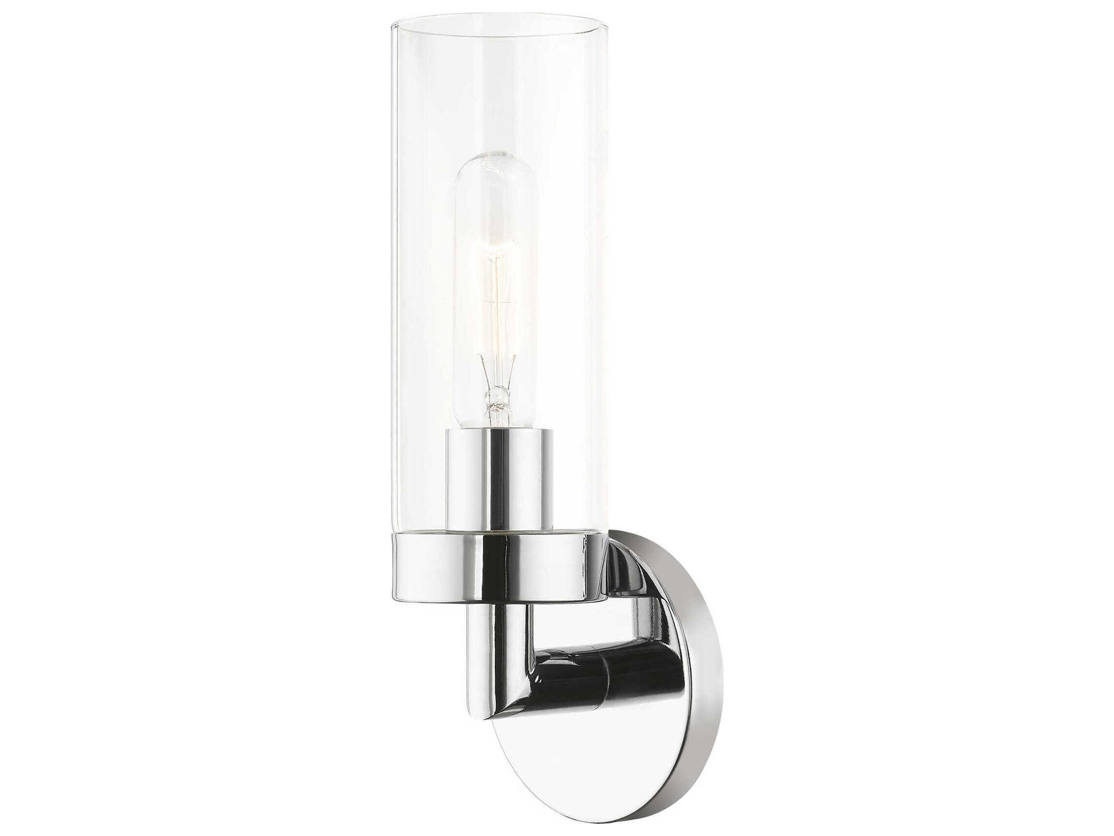 Ludlow 1-Light Polished Chrome Glass Wall Sconce