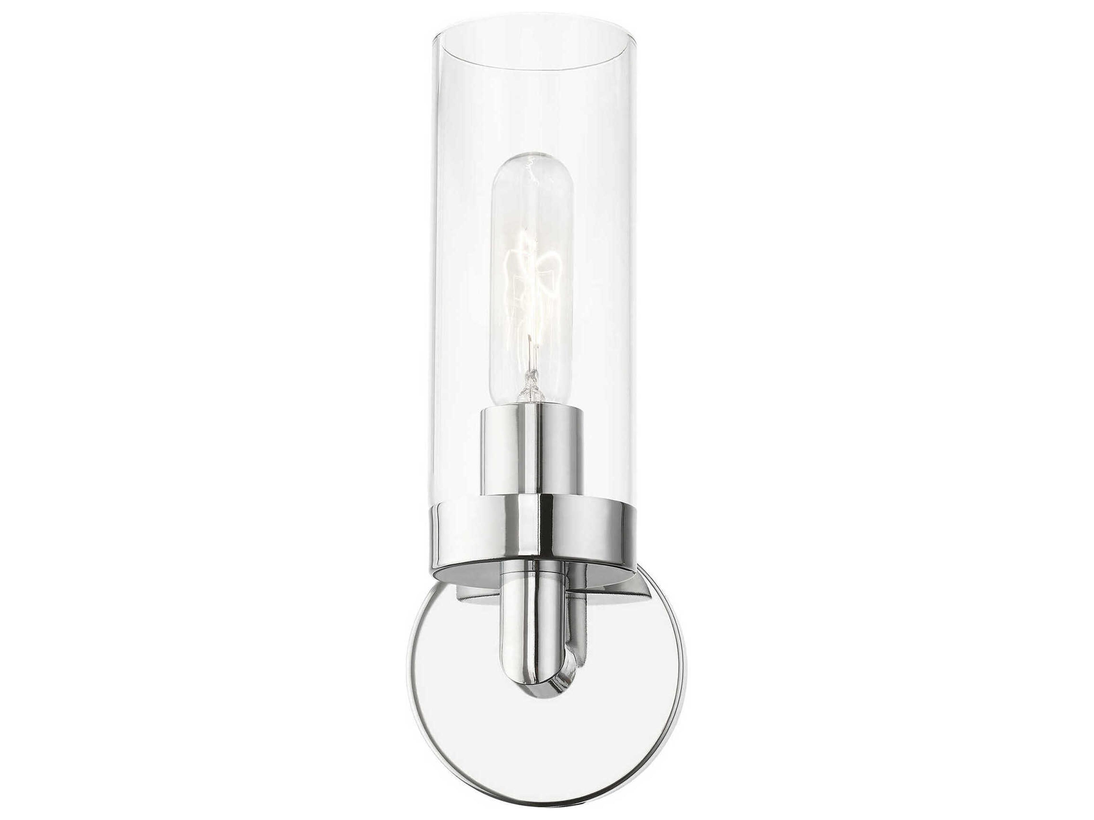 Livex Lighting Ludlow 1-Light Polished Chrome Glass Wall Sconce