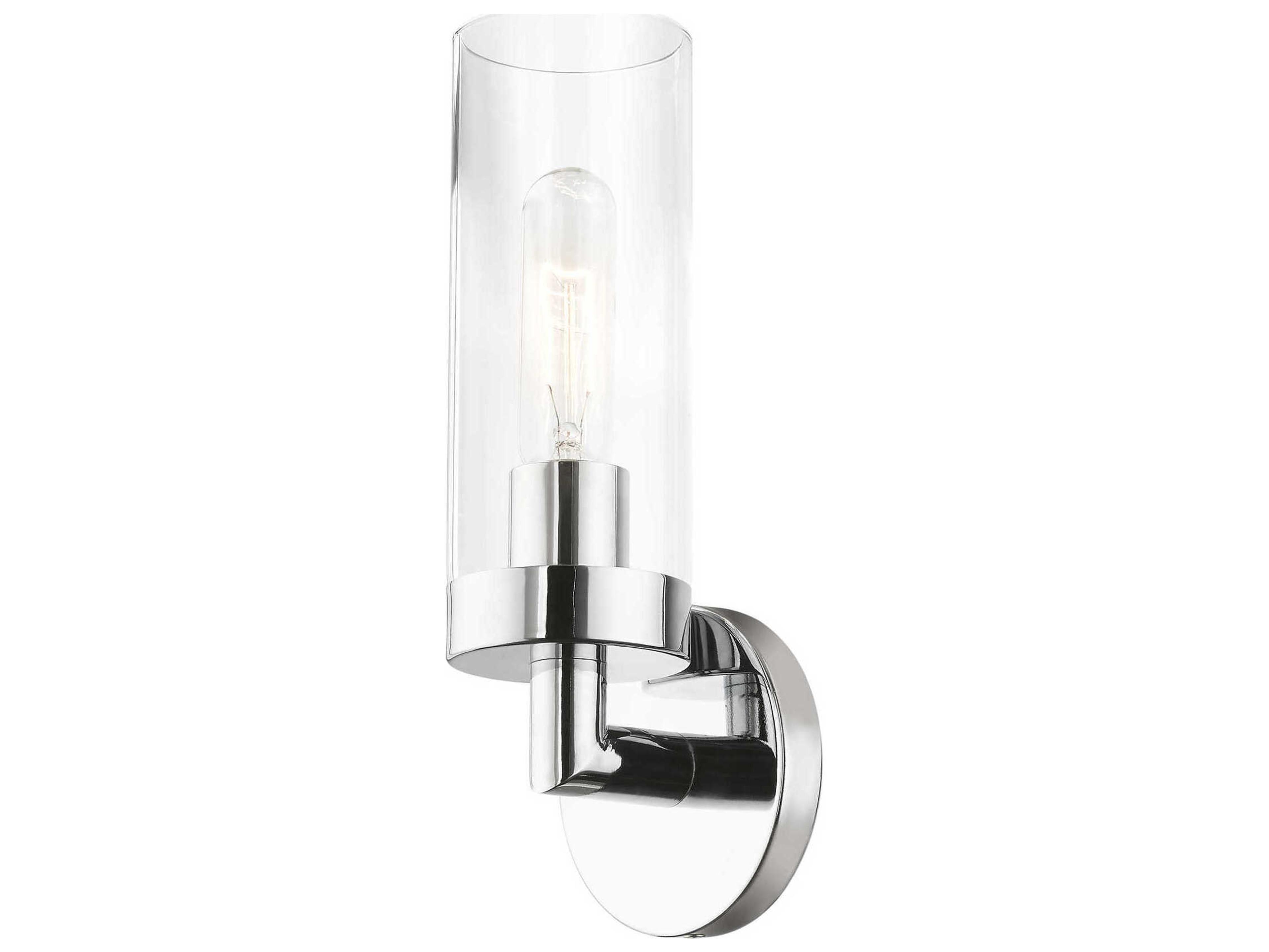 Livex Lighting Ludlow 1-Light Polished Chrome Glass Wall Sconce