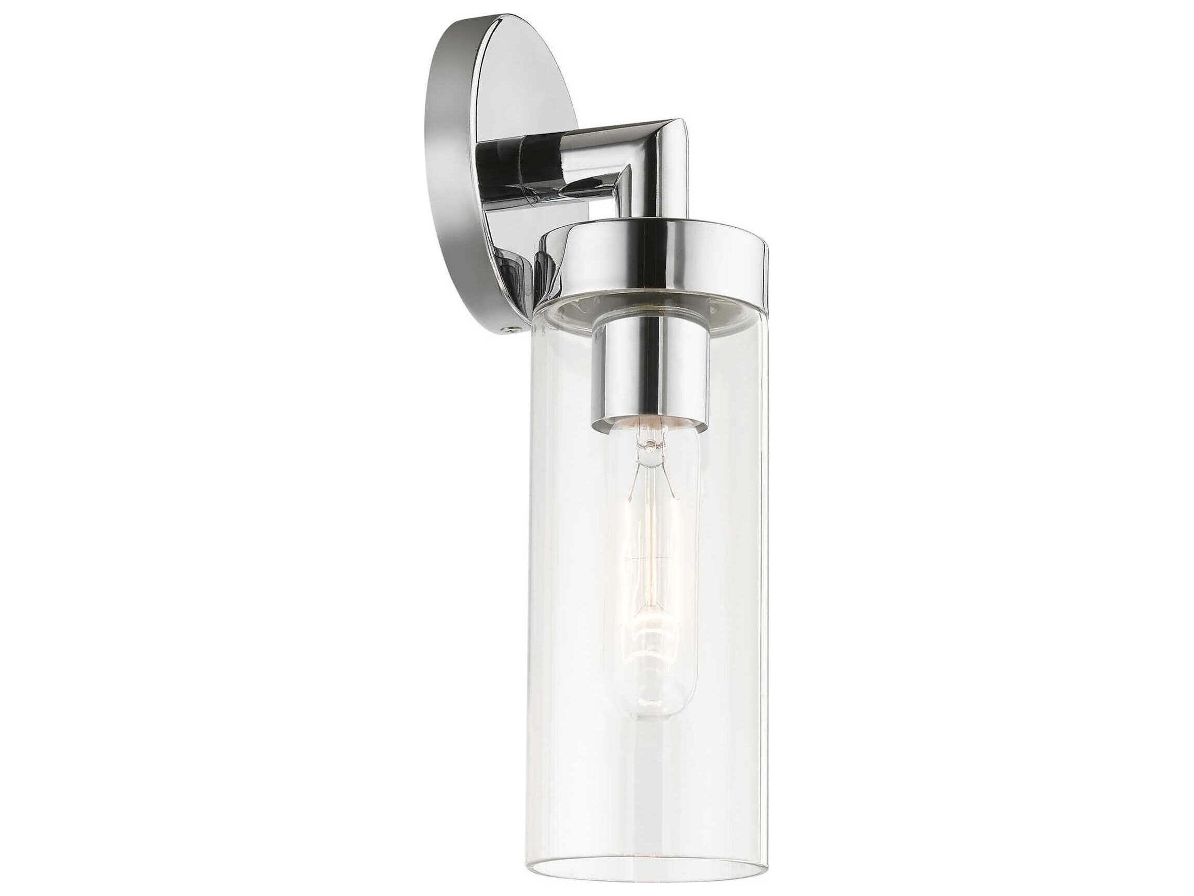 Livex Lighting Ludlow 1-Light Polished Chrome Glass Wall Sconce