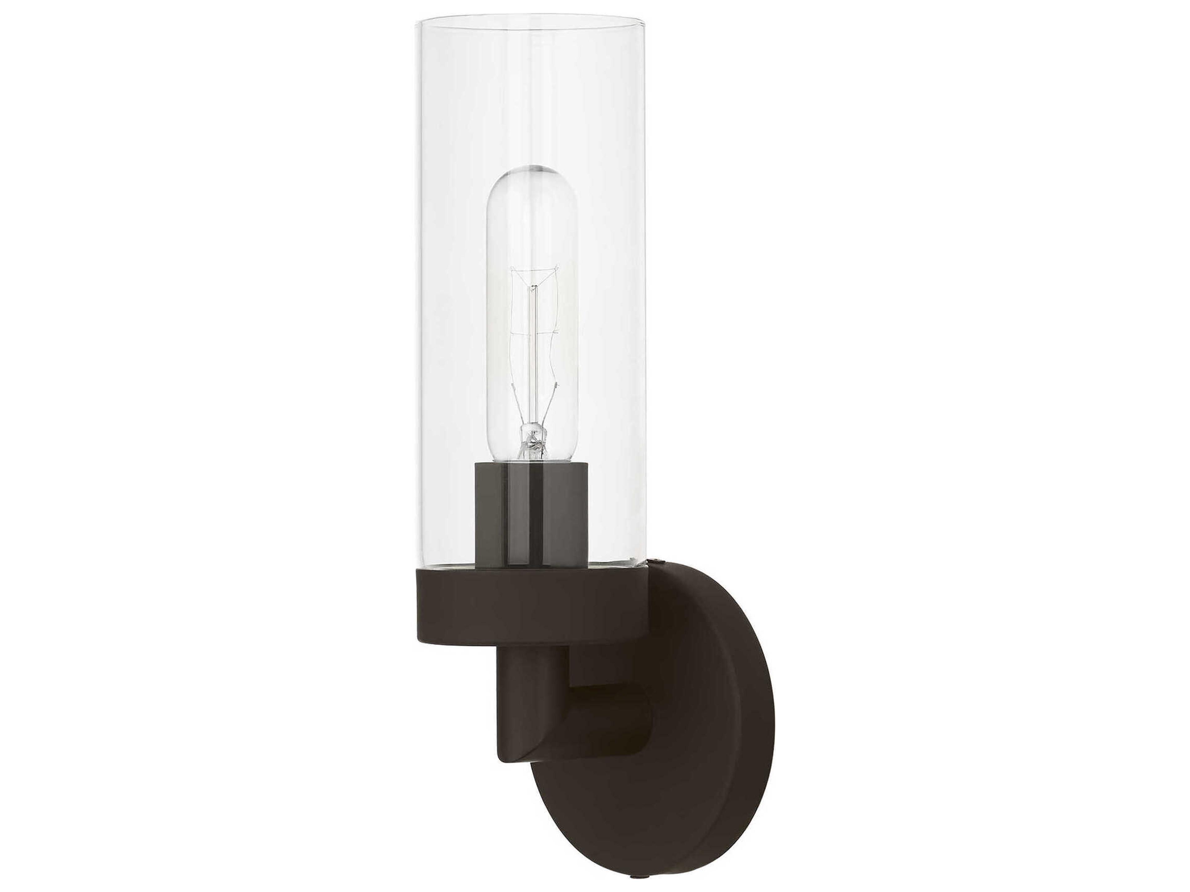 Livex Lighting Ludlow 1-Light Bronze Glass Wall Sconce