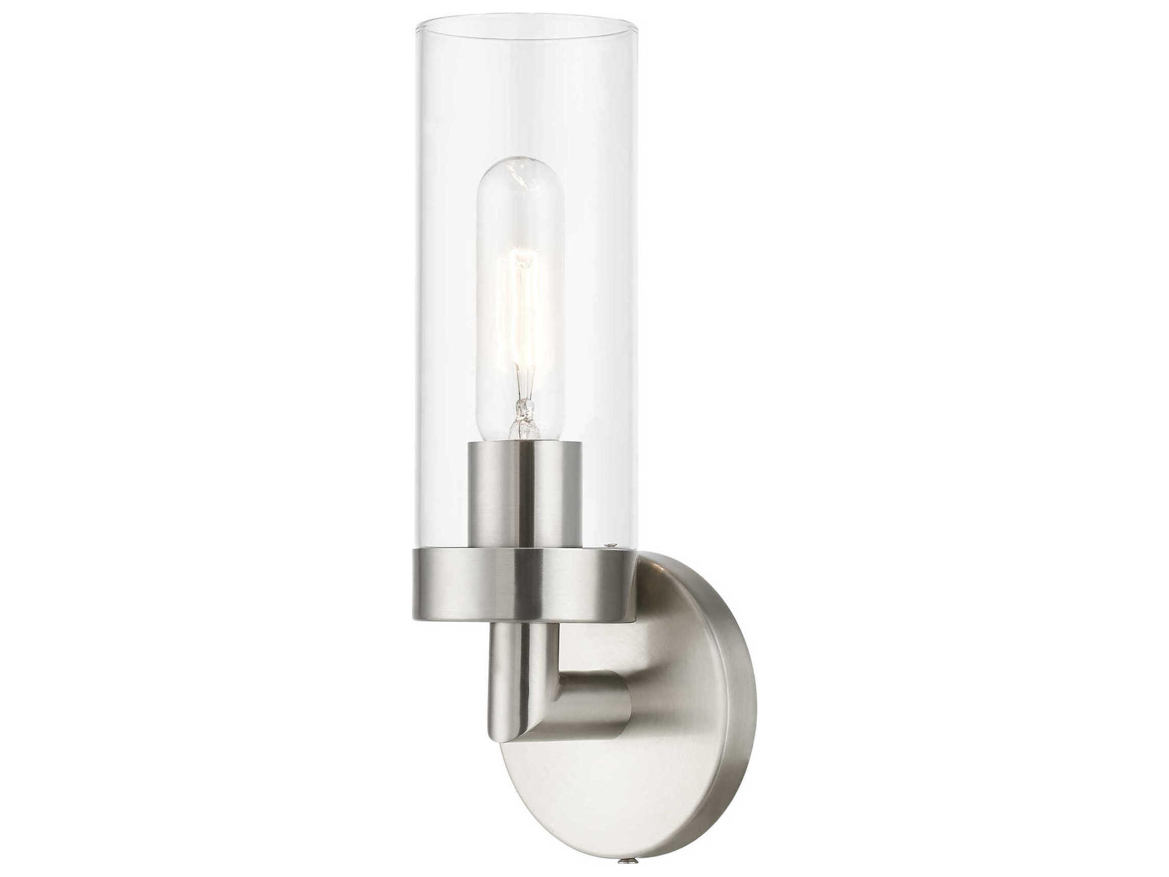 Ludlow 1-Light Brushed Nickel Glass Wall Sconce