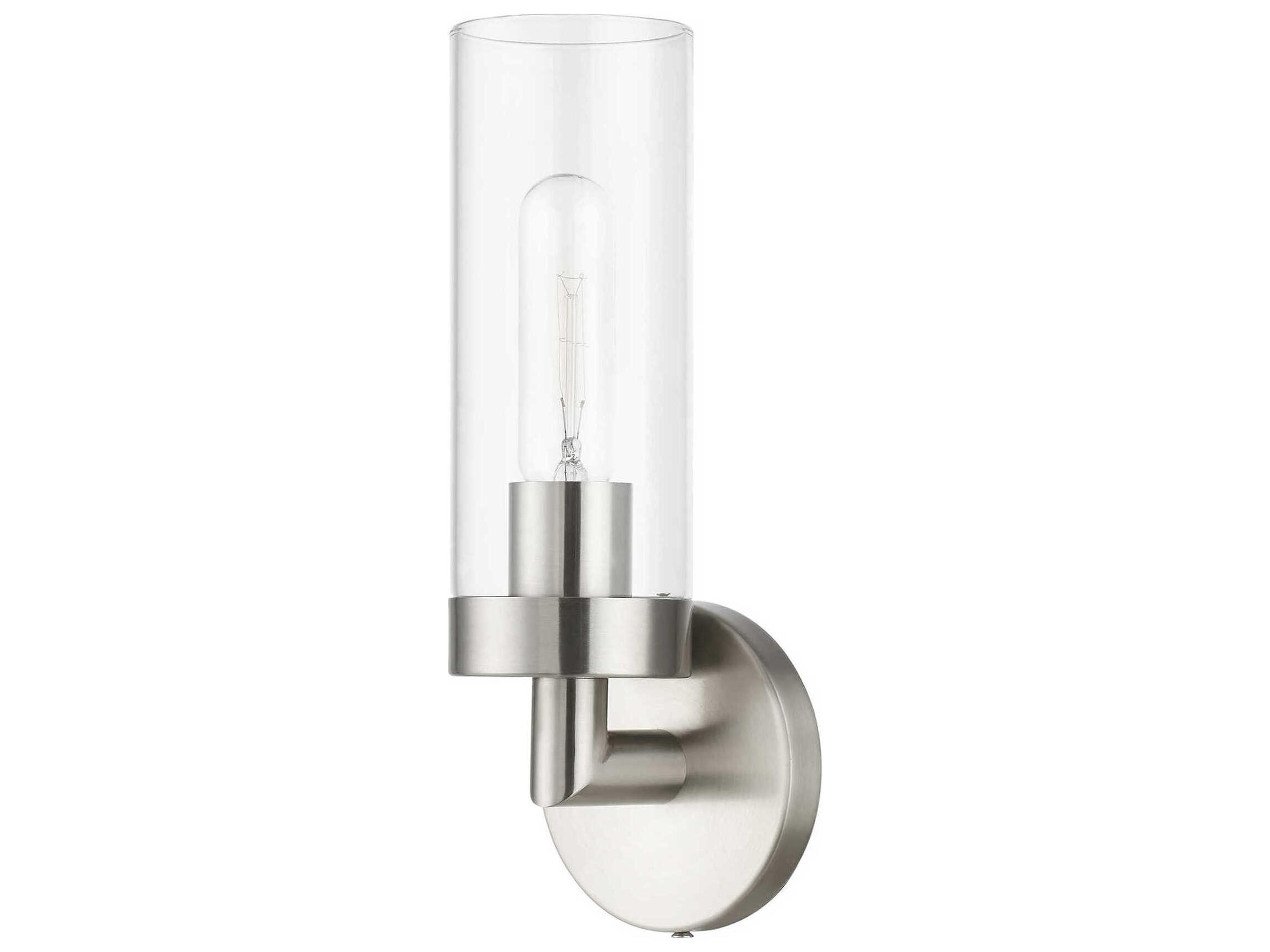 Livex Lighting Ludlow 1-Light Brushed Nickel Glass Wall Sconce