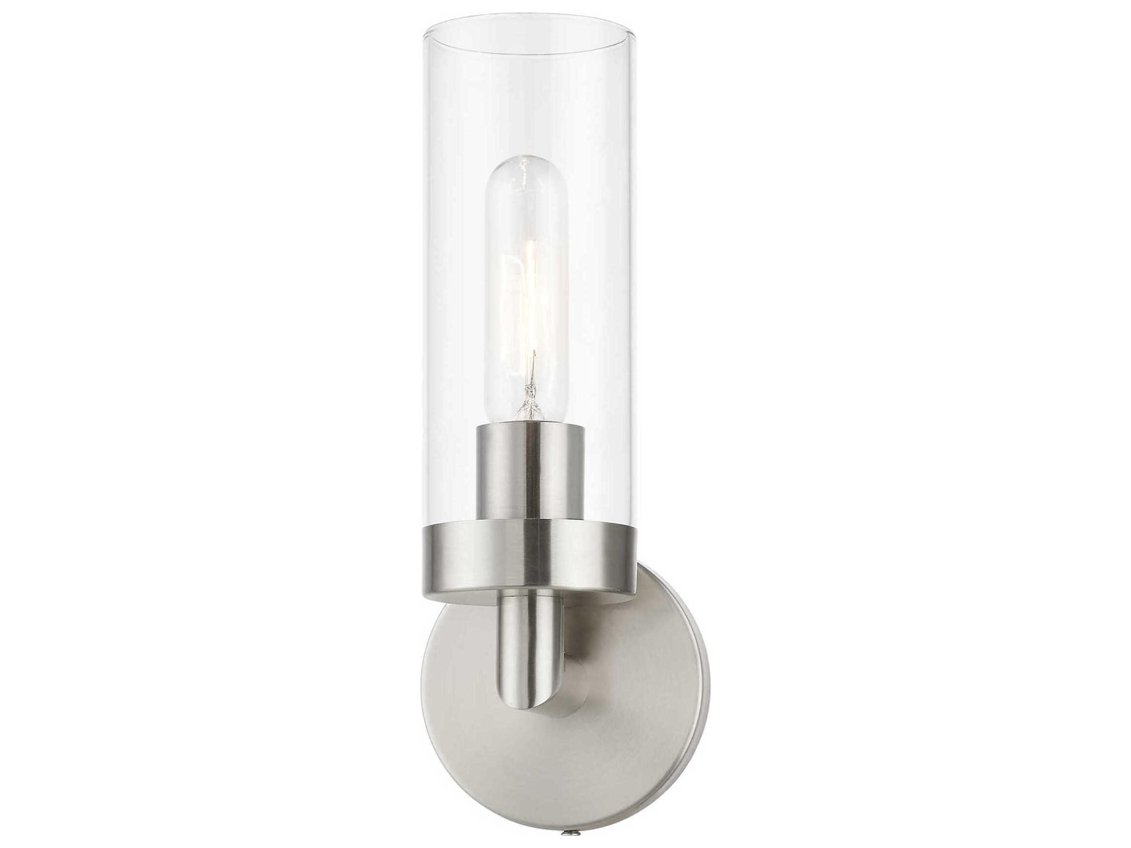 Livex Lighting Ludlow 1-Light Brushed Nickel Glass Wall Sconce