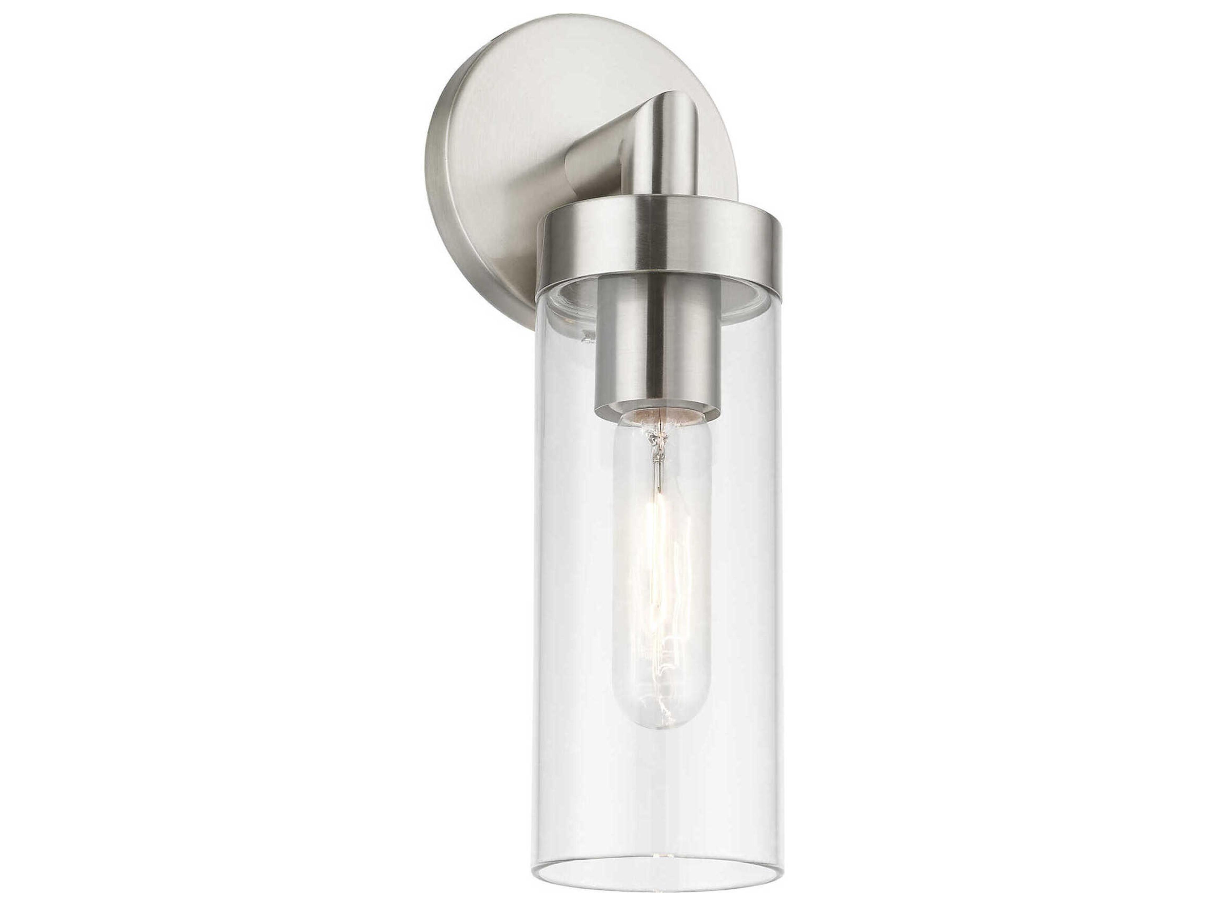 Livex Lighting Ludlow 1-Light Brushed Nickel Glass Wall Sconce