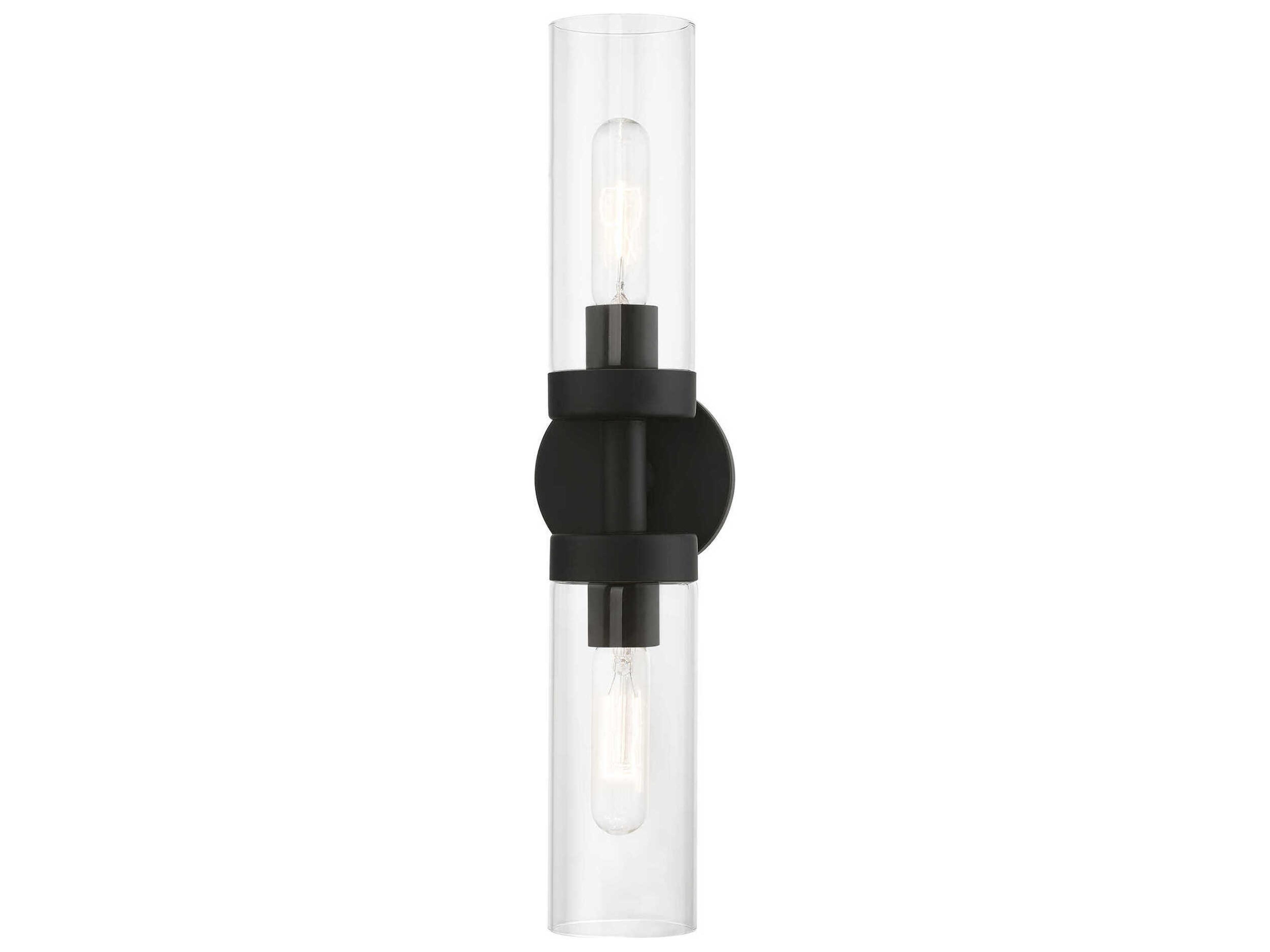 Livex Lighting Ludlow 2-Light Black Glass Vanity Light