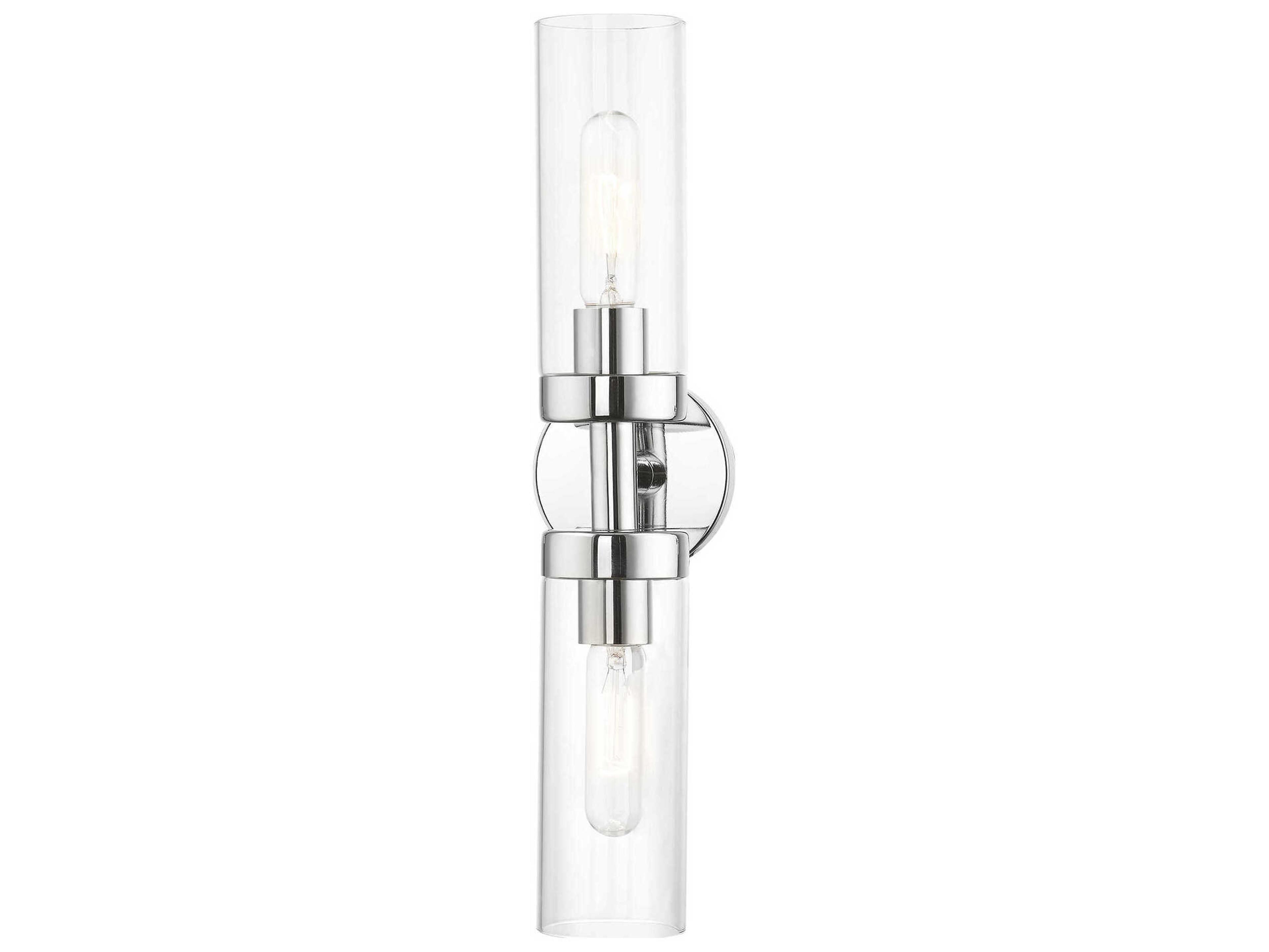 Livex Lighting Ludlow 2-Light Polished Chrome Glass Vanity Light