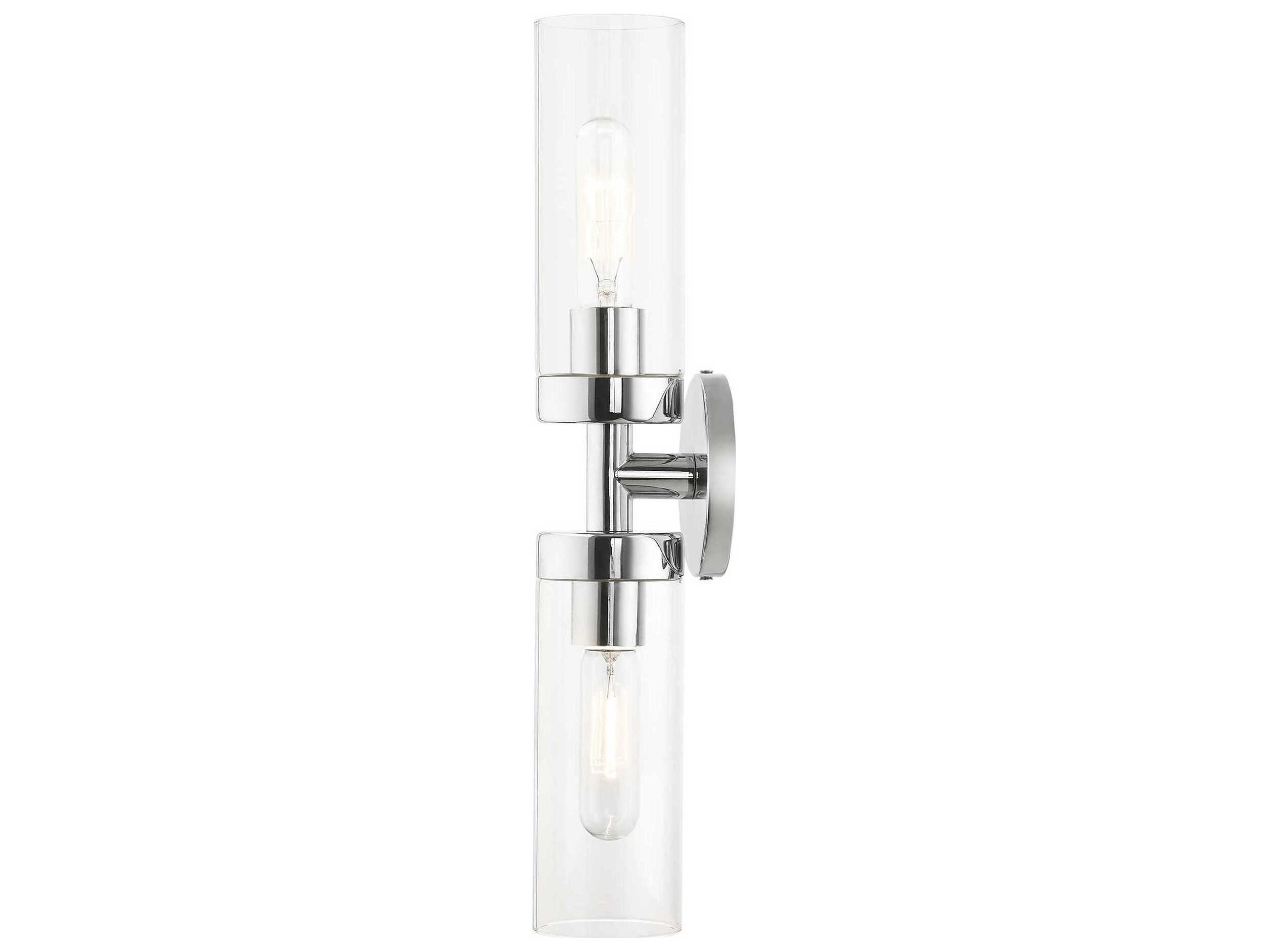 Livex Lighting Ludlow 2-Light Polished Chrome Glass Vanity Light