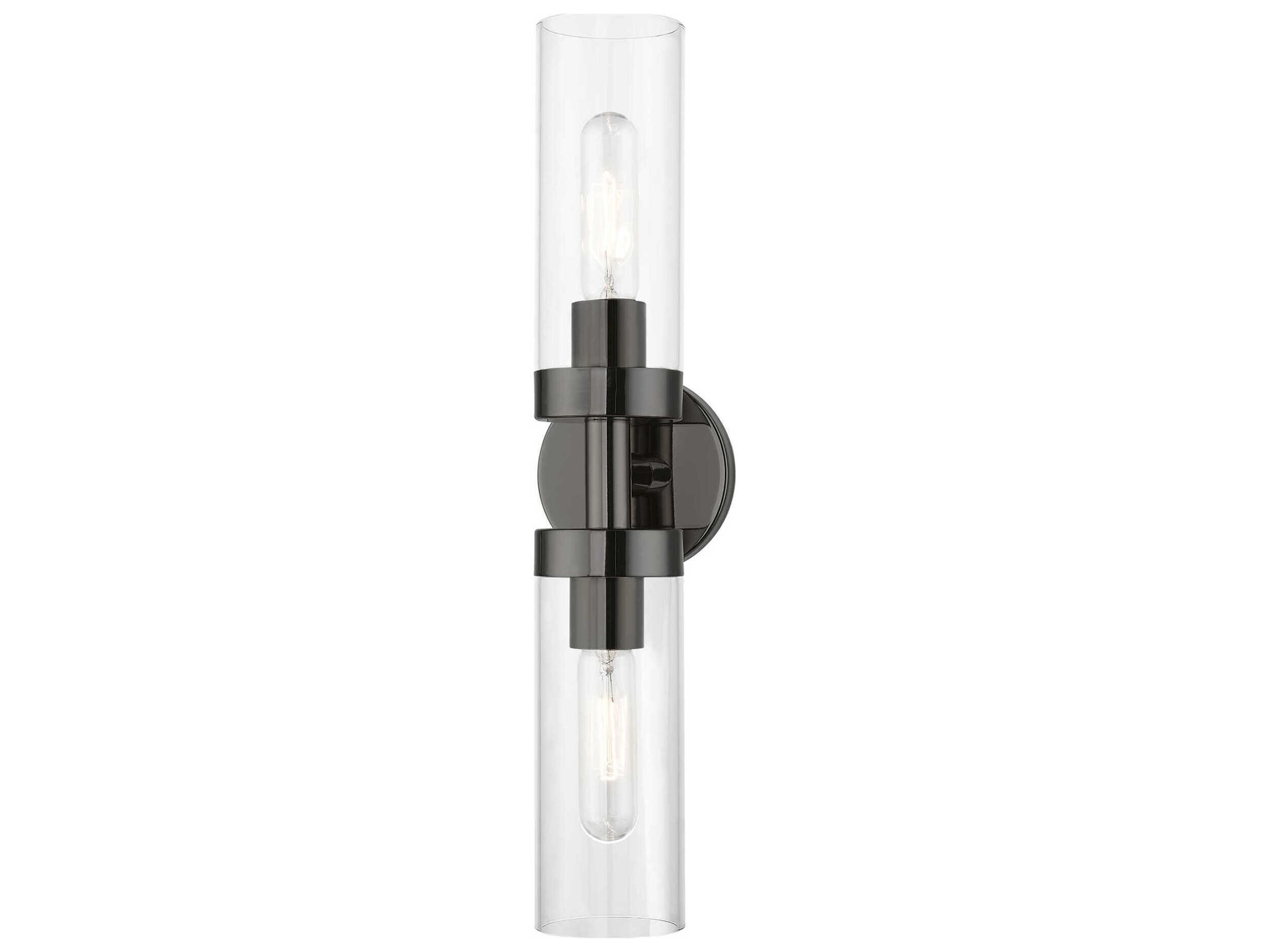 Livex Lighting Ludlow 2-Light Black Chrome Glass Vanity Light
