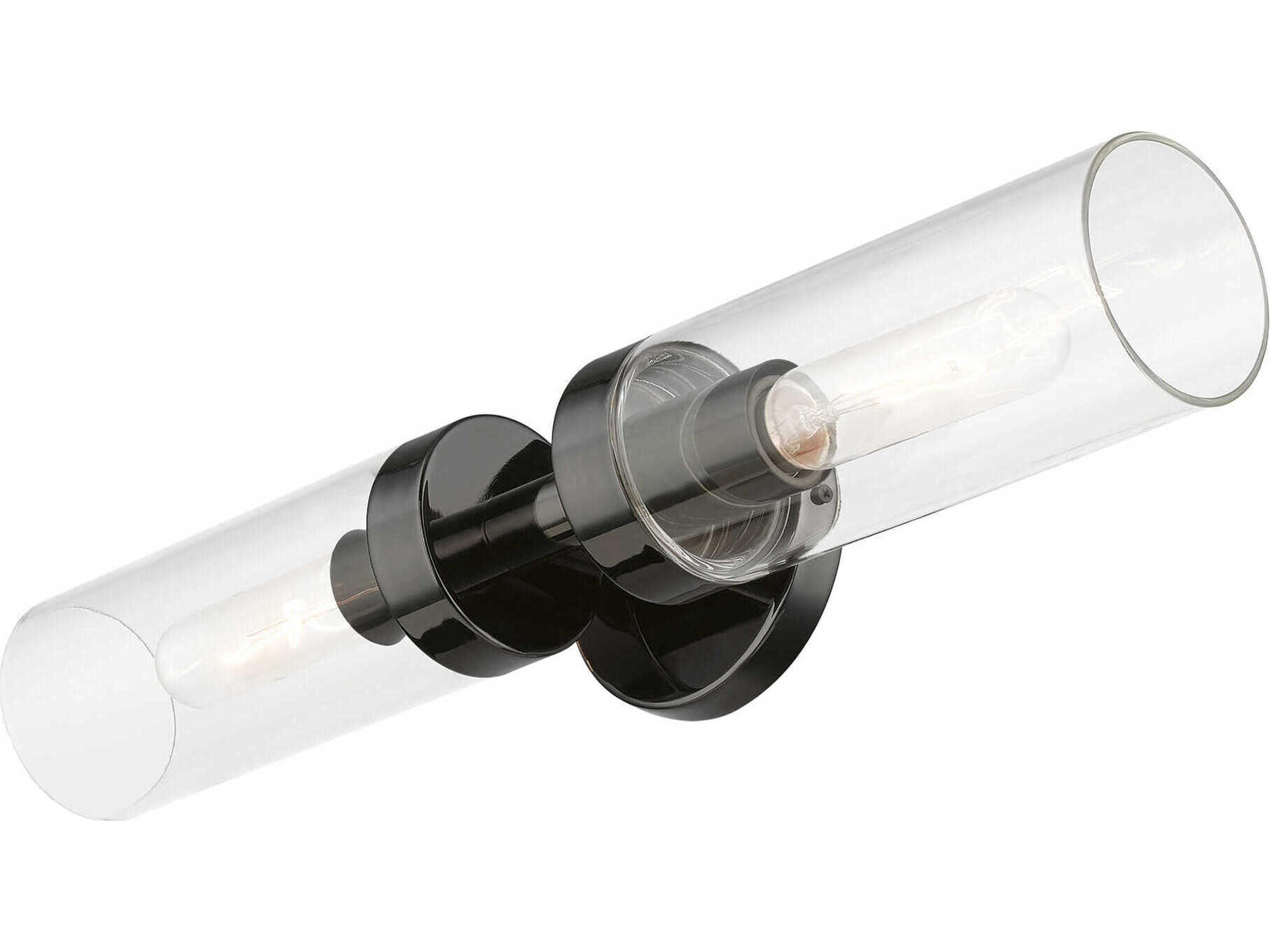 Livex Lighting Ludlow 2-Light Black Chrome Glass Vanity Light