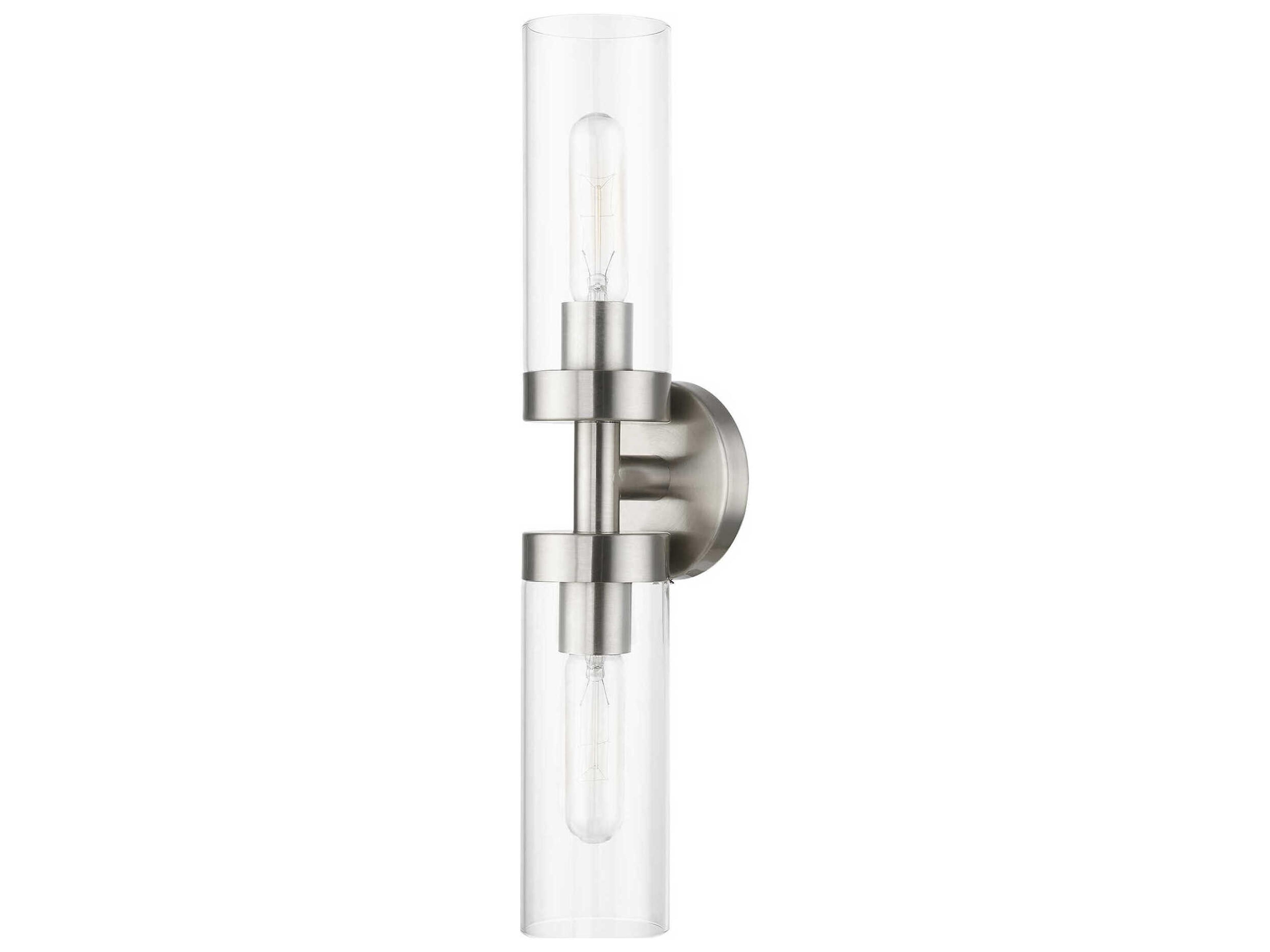 Livex Lighting Ludlow 2-Light Brushed Nickel Glass Vanity Light