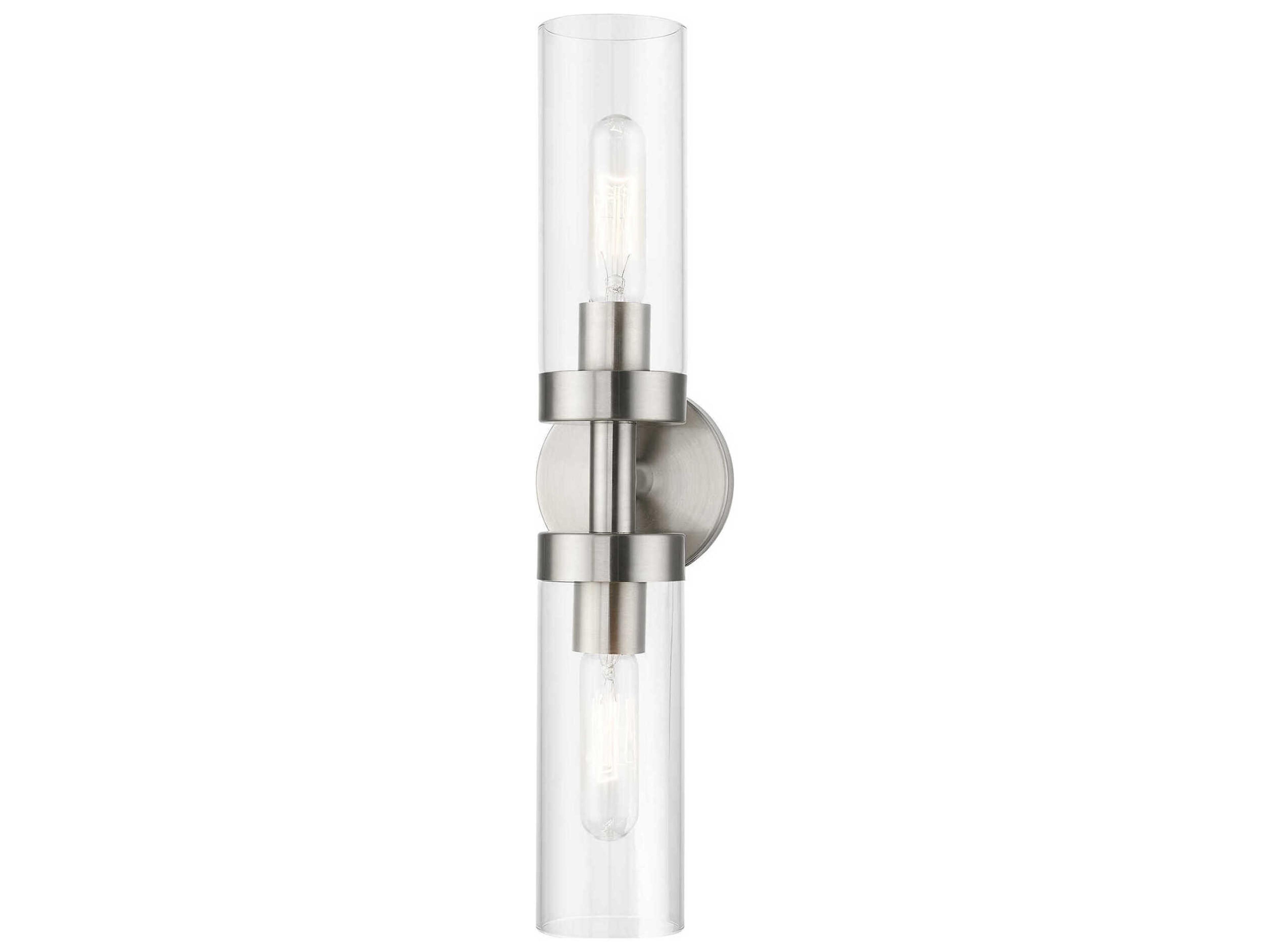 Livex Lighting Ludlow 2-Light Brushed Nickel Glass Vanity Light